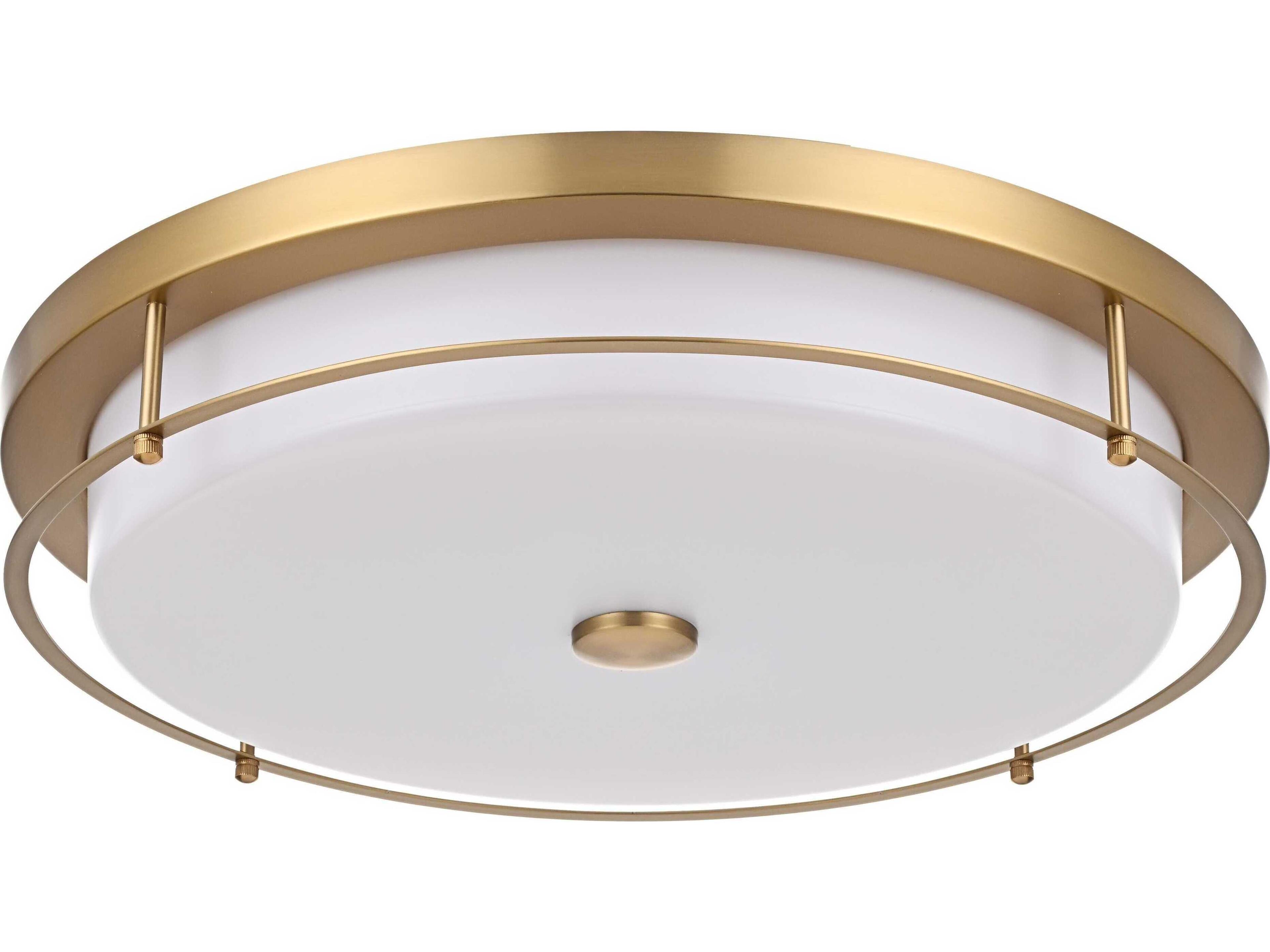 Elegant Lighting Kolson 1-Light Satin Gold Round Flush Mount