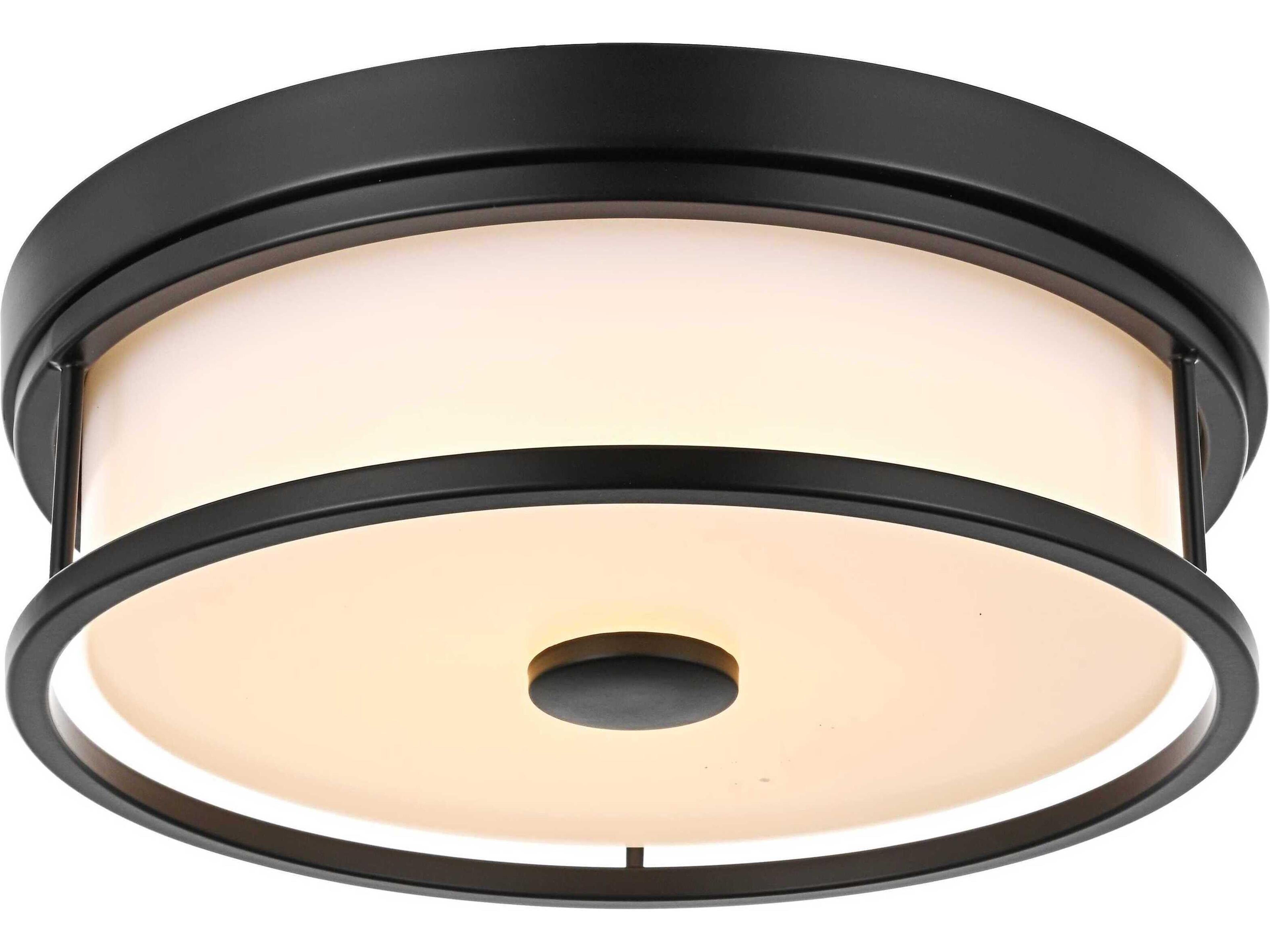 Elegant Lighting Kolson Black Round Flush Mount