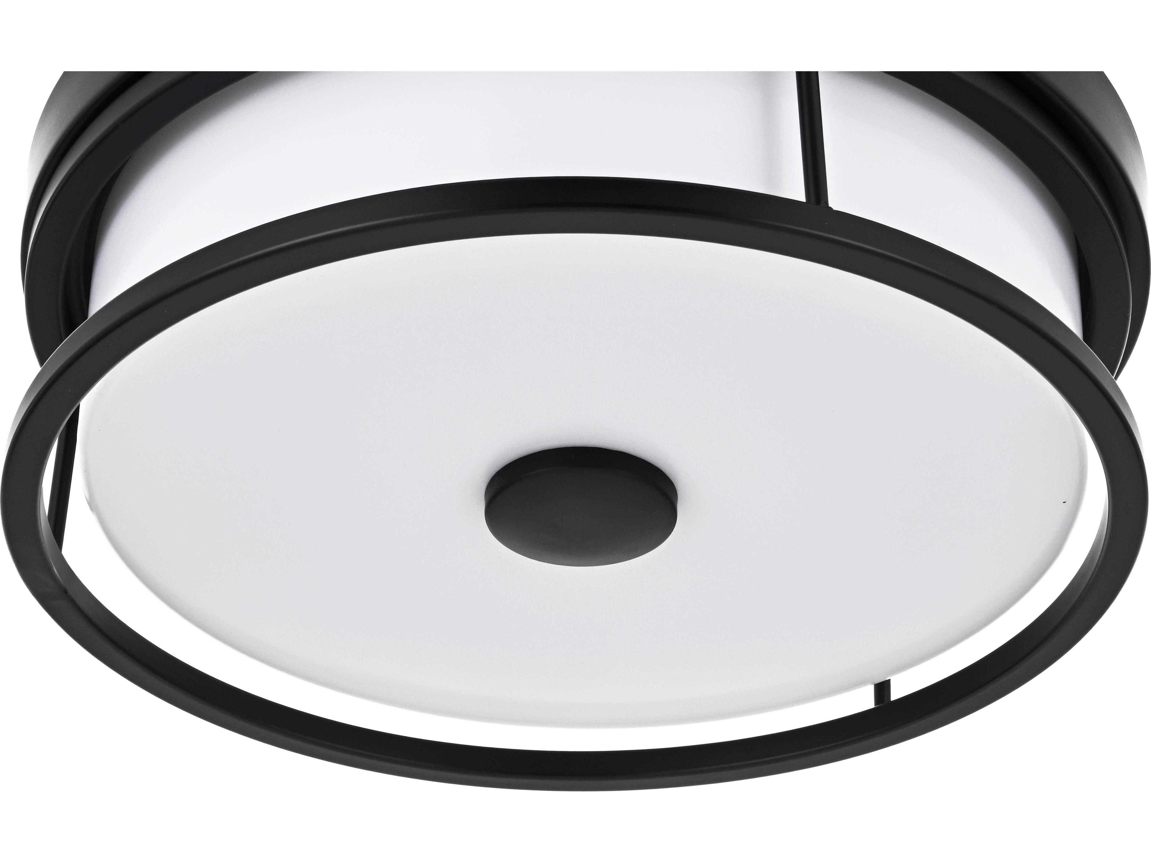 Elegant Lighting Kolson Black Round Flush Mount