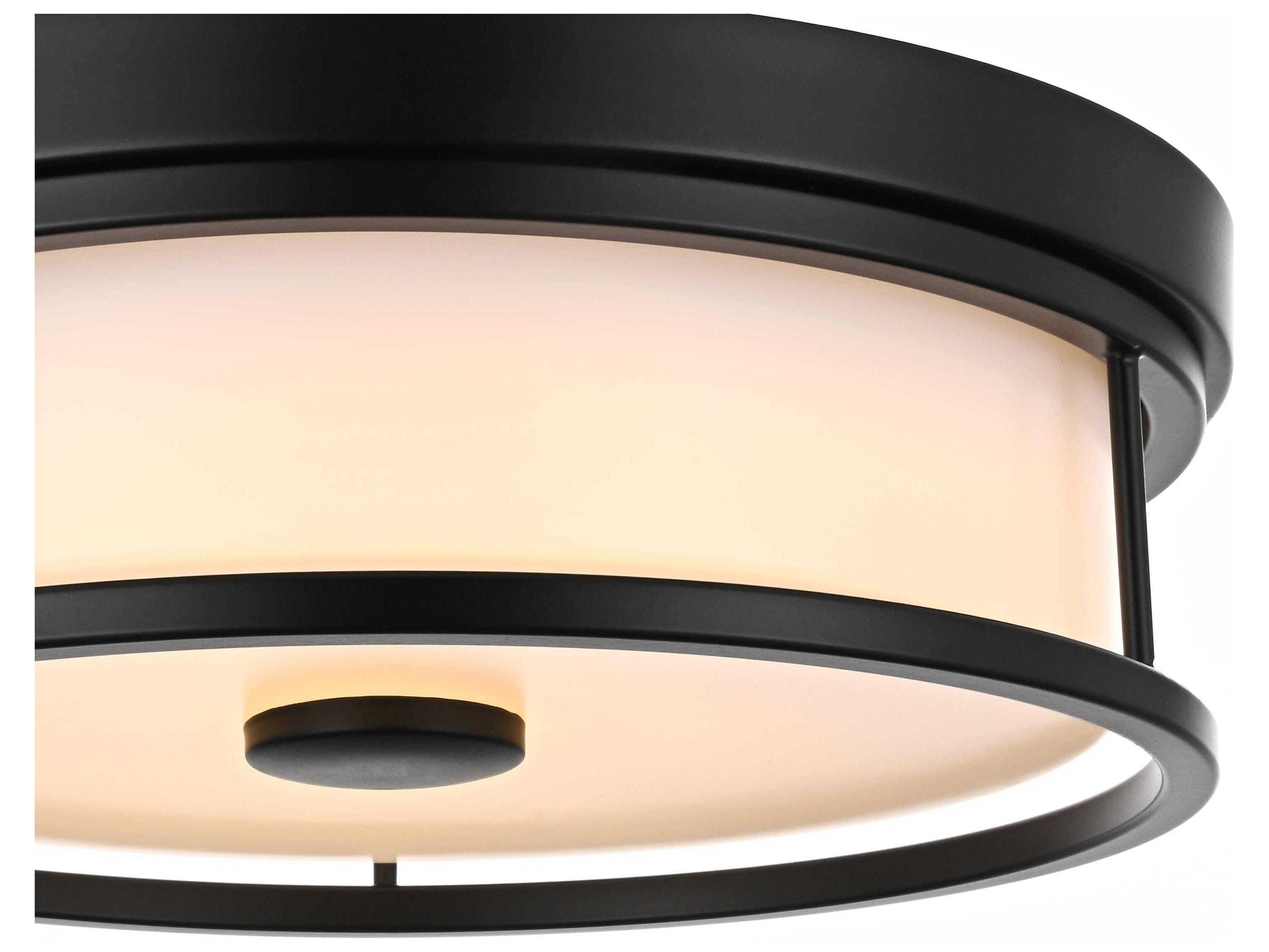 Elegant Lighting Kolson Black Round Flush Mount