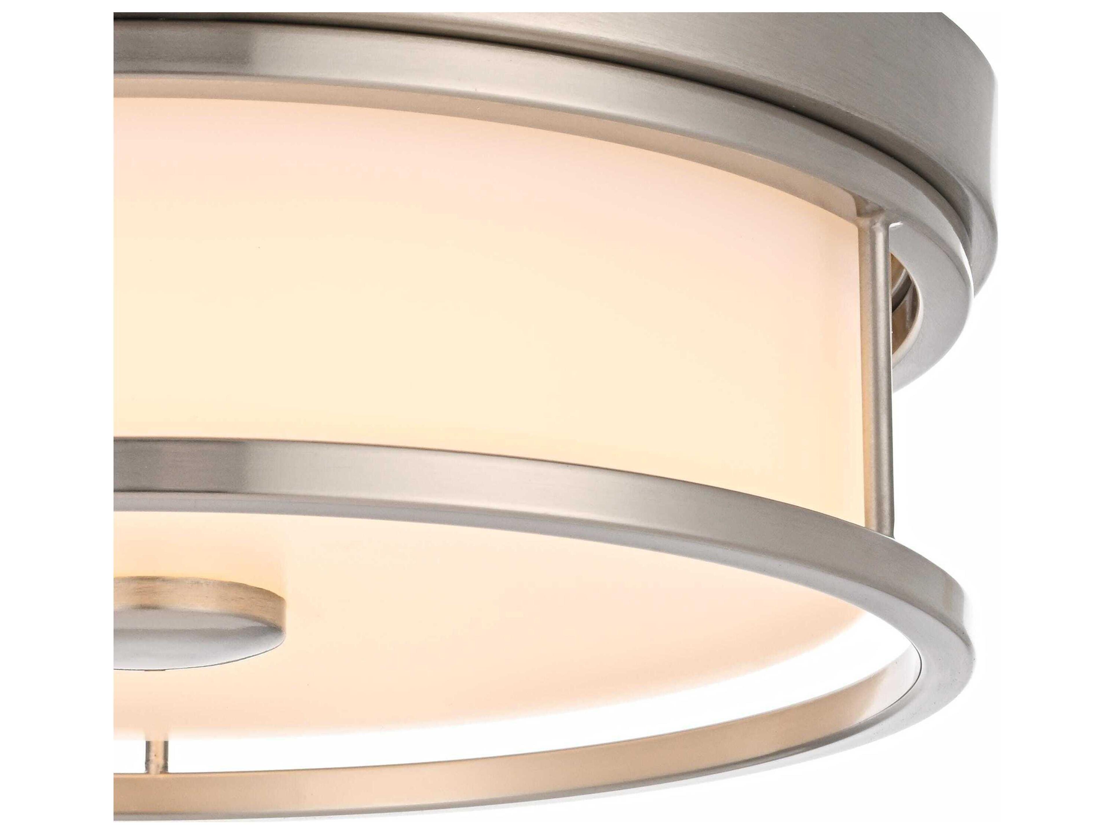 Elegant Lighting Kolson Polished Nickel Chrome Round Flush Mount