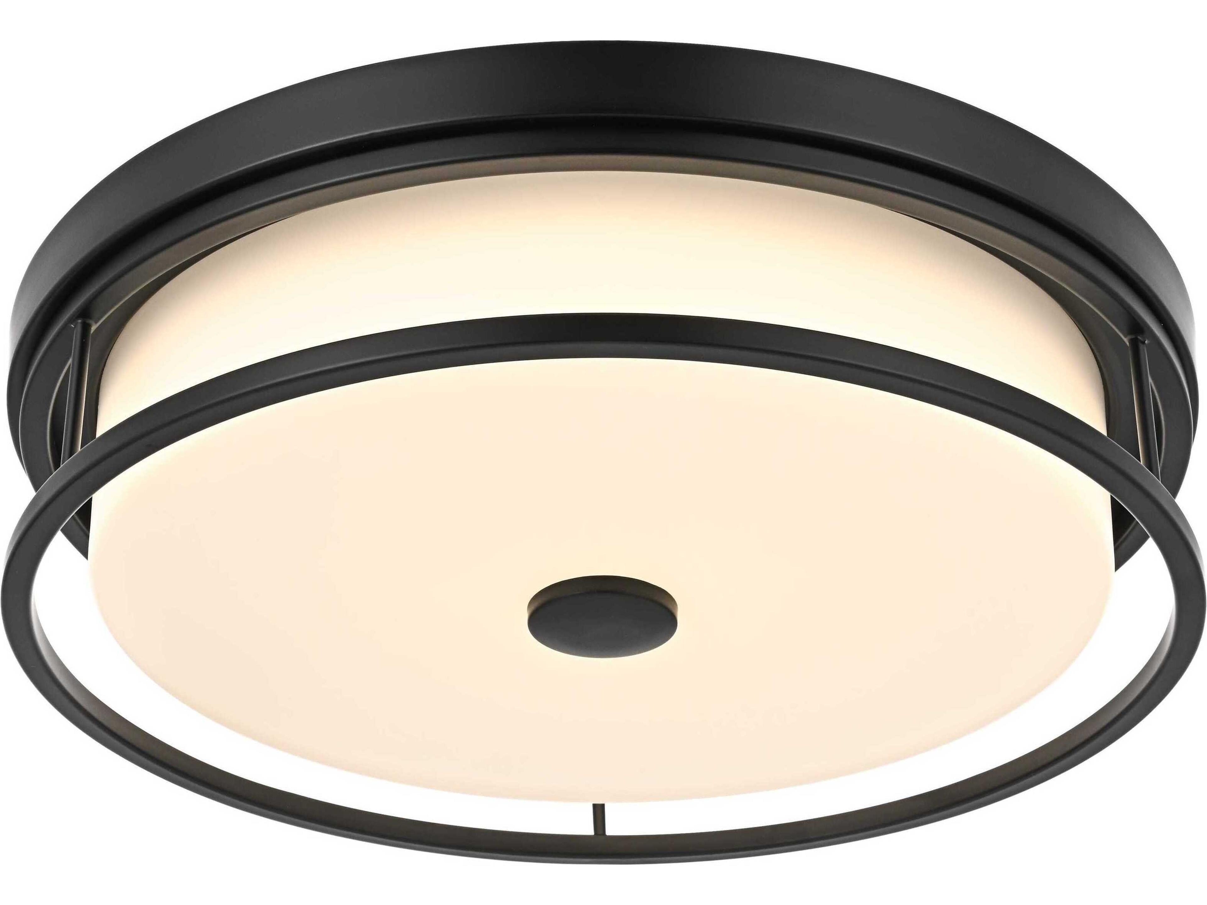 Elegant Lighting Kolson Black Round Flush Mount