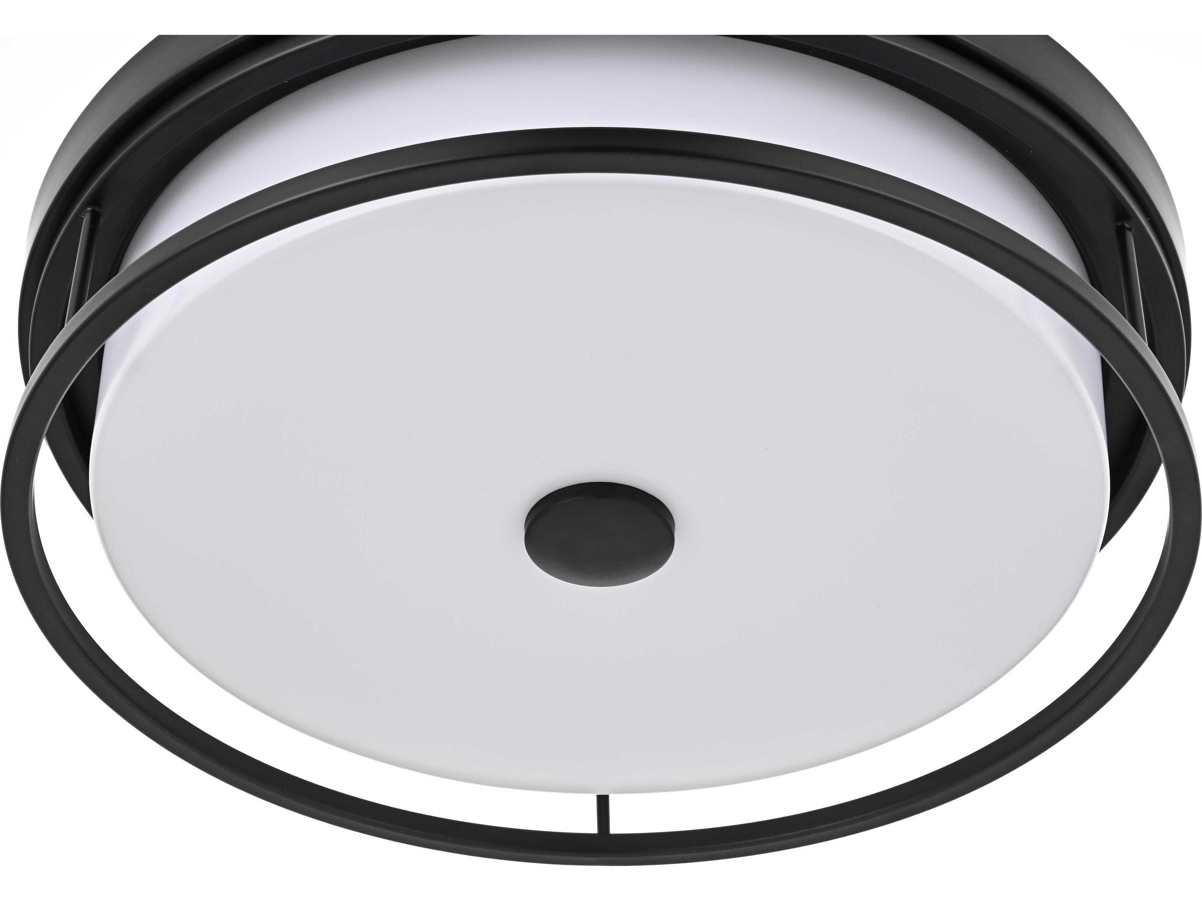 Elegant Lighting Kolson Black Round Flush Mount