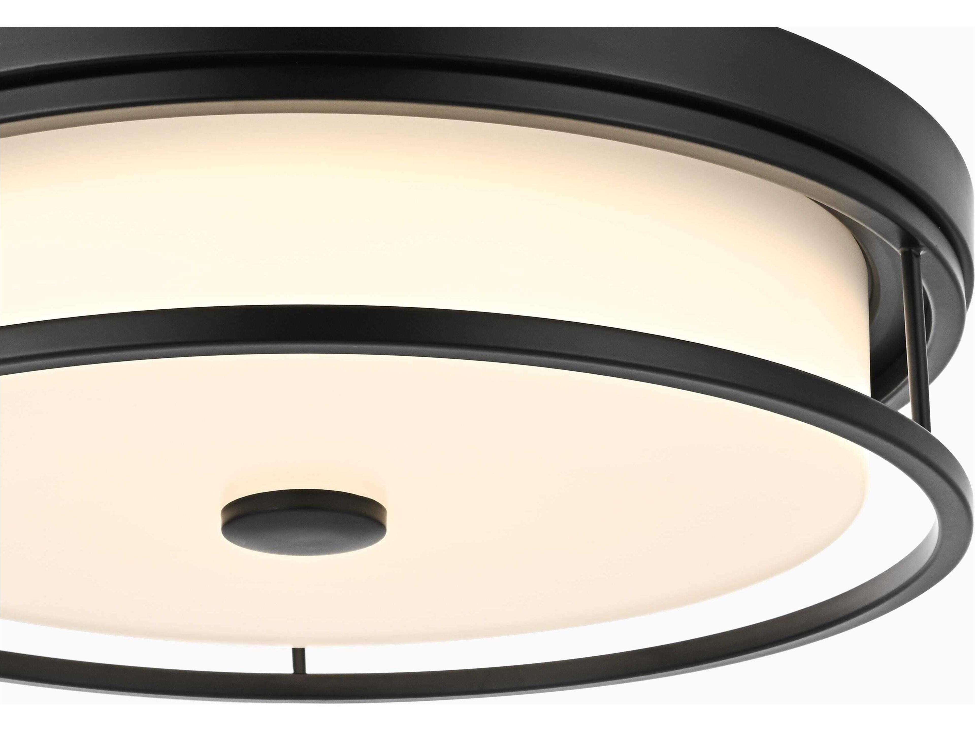Elegant Lighting Kolson Black Round Flush Mount