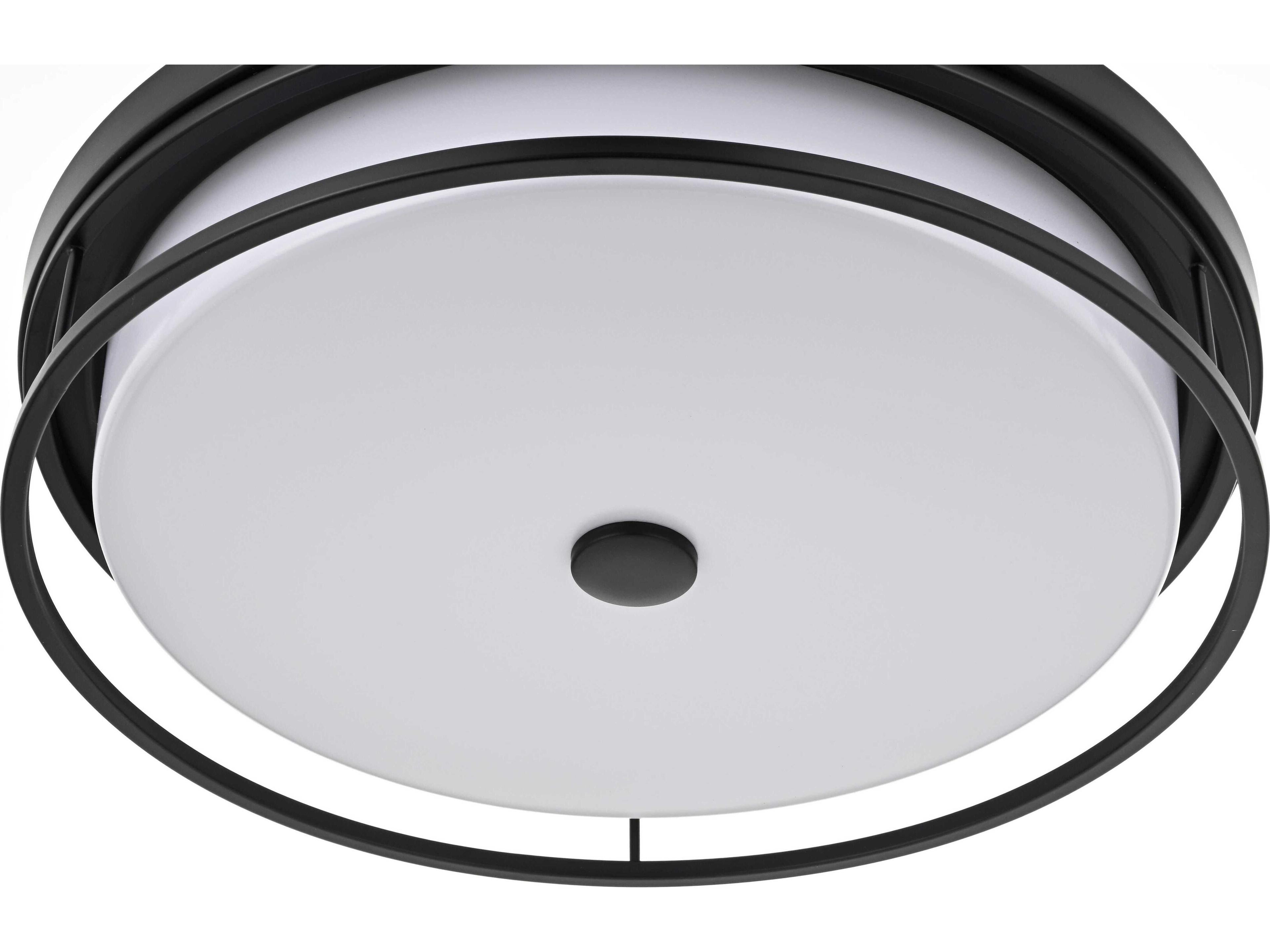 Elegant Lighting Kolson Black Round Flush Mount