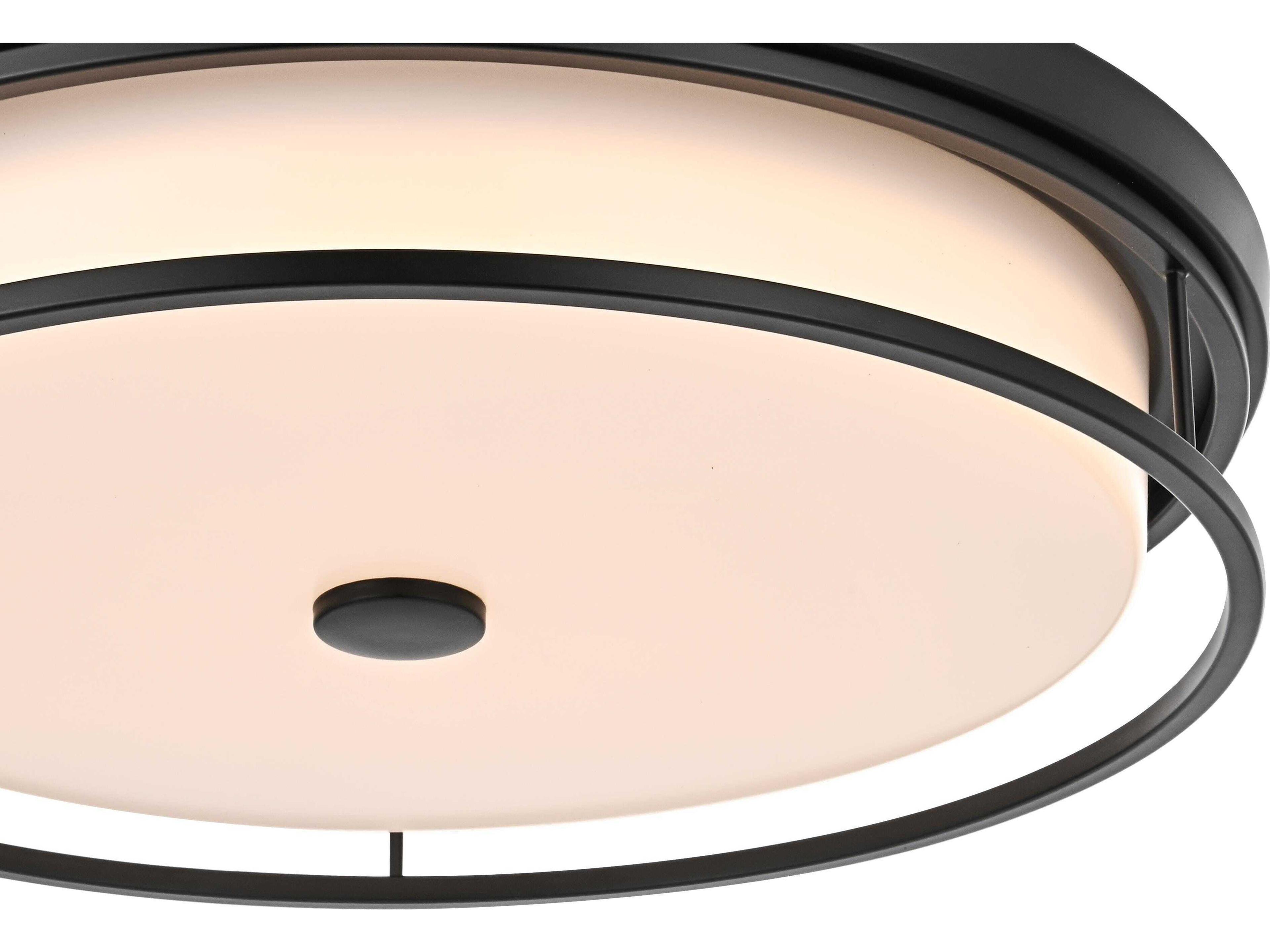 Elegant Lighting Kolson Black Round Flush Mount