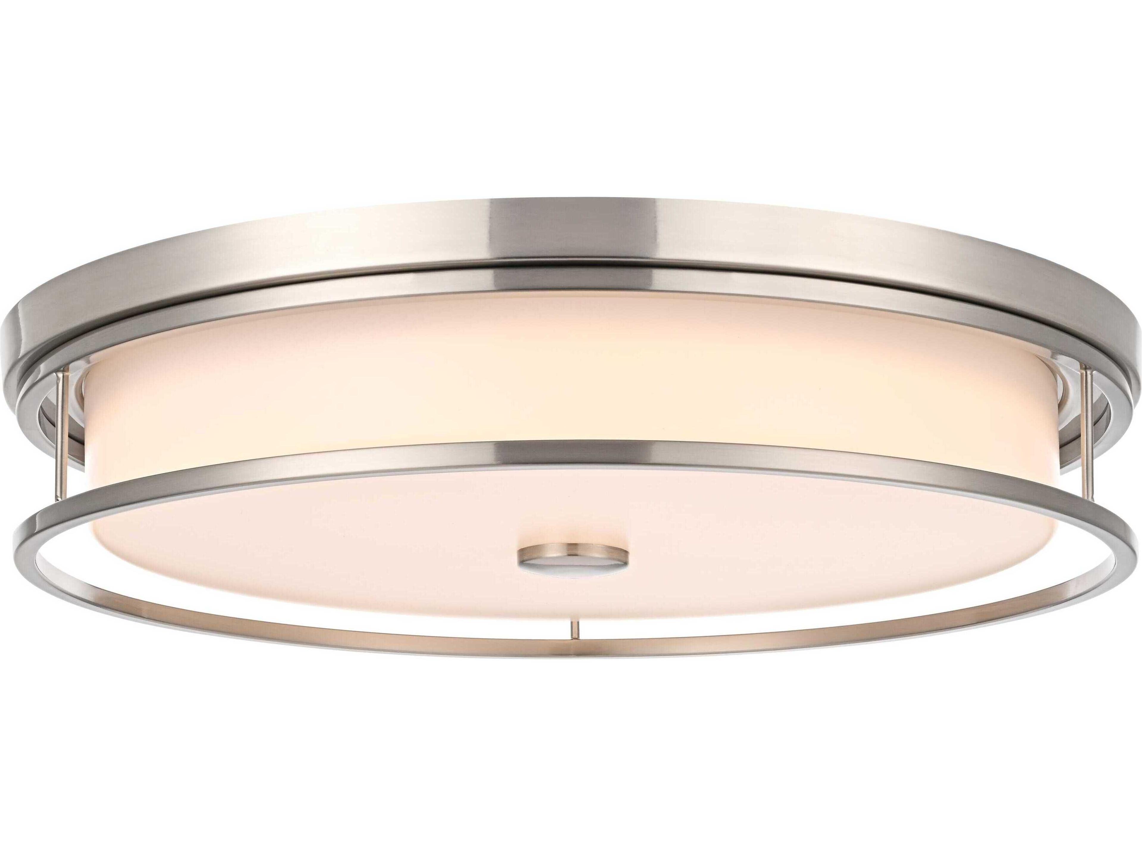 Kolson Polished Nickel Chrome Round Flush Mount