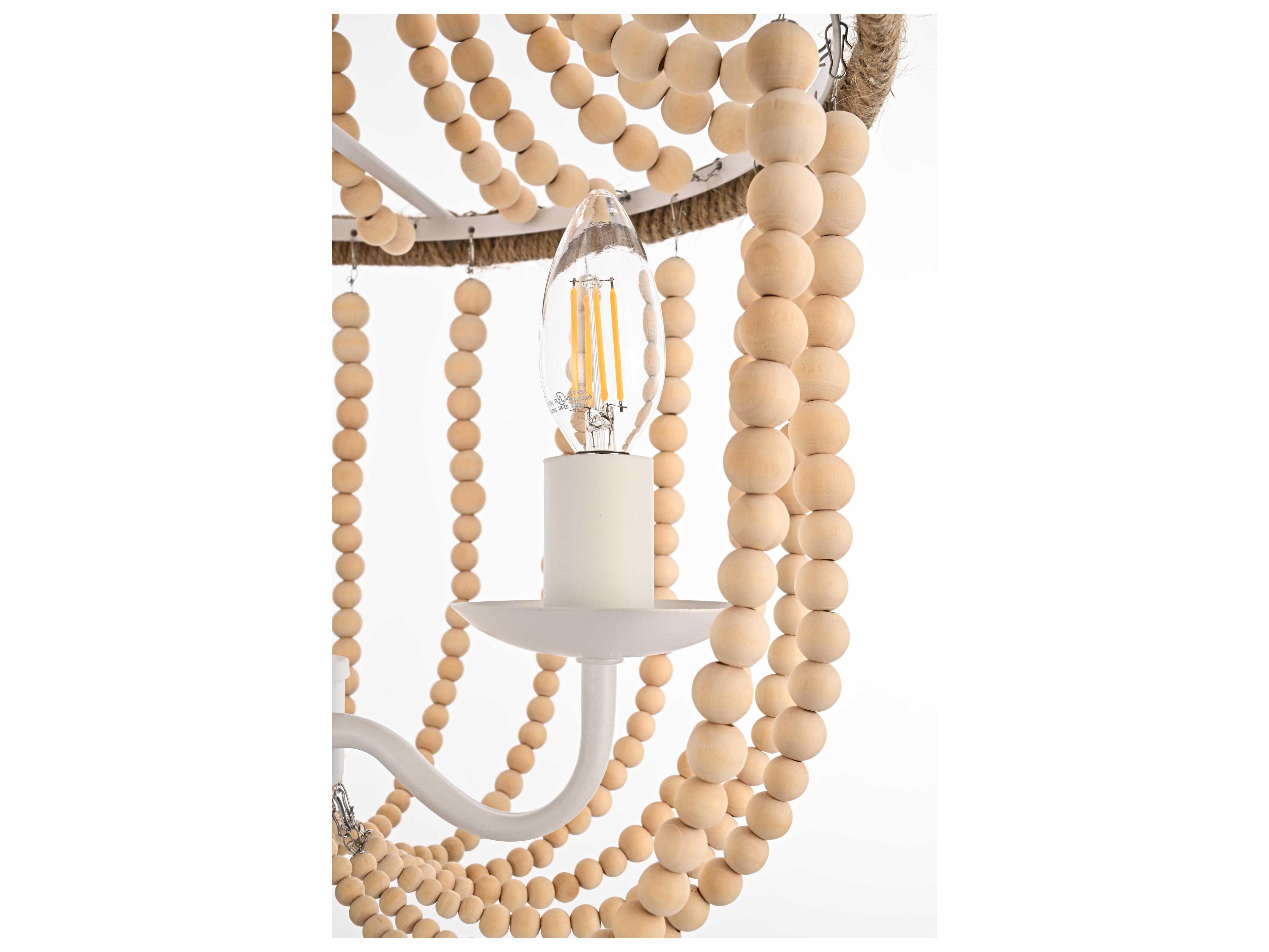 Elegant Lighting Jolie 3-Light Beige Off White Empire Pendant