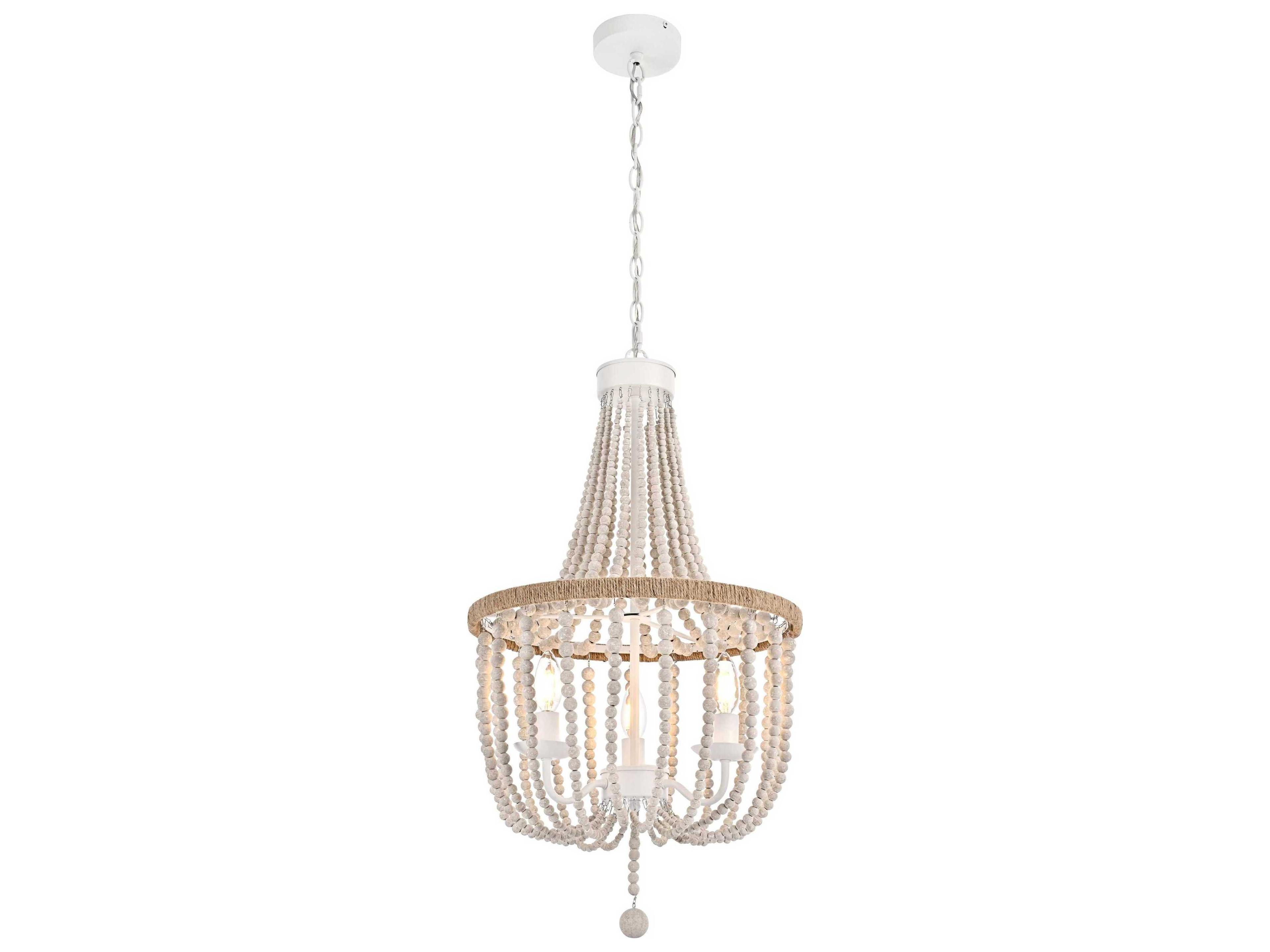 Jolie 3-Light Distressed Antique White Empire Pendant