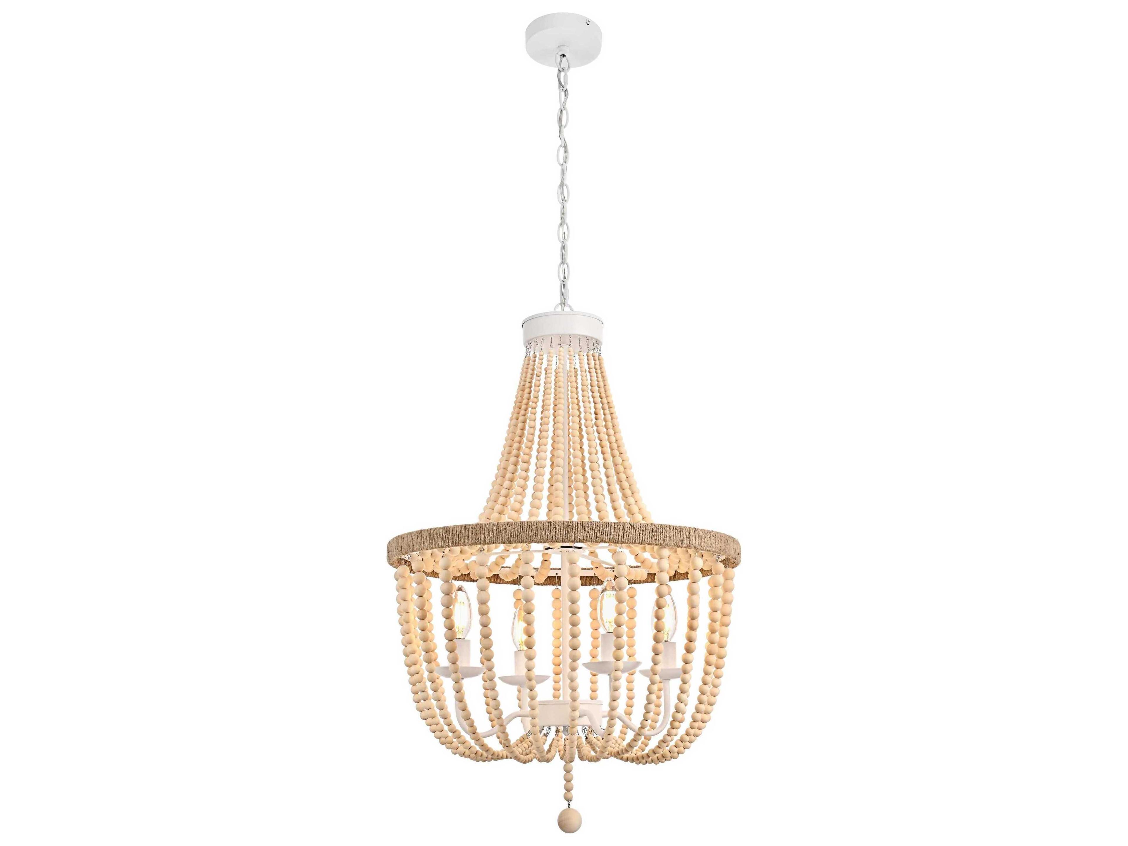 Jolie 4-Light Beige Off White Empire Pendant