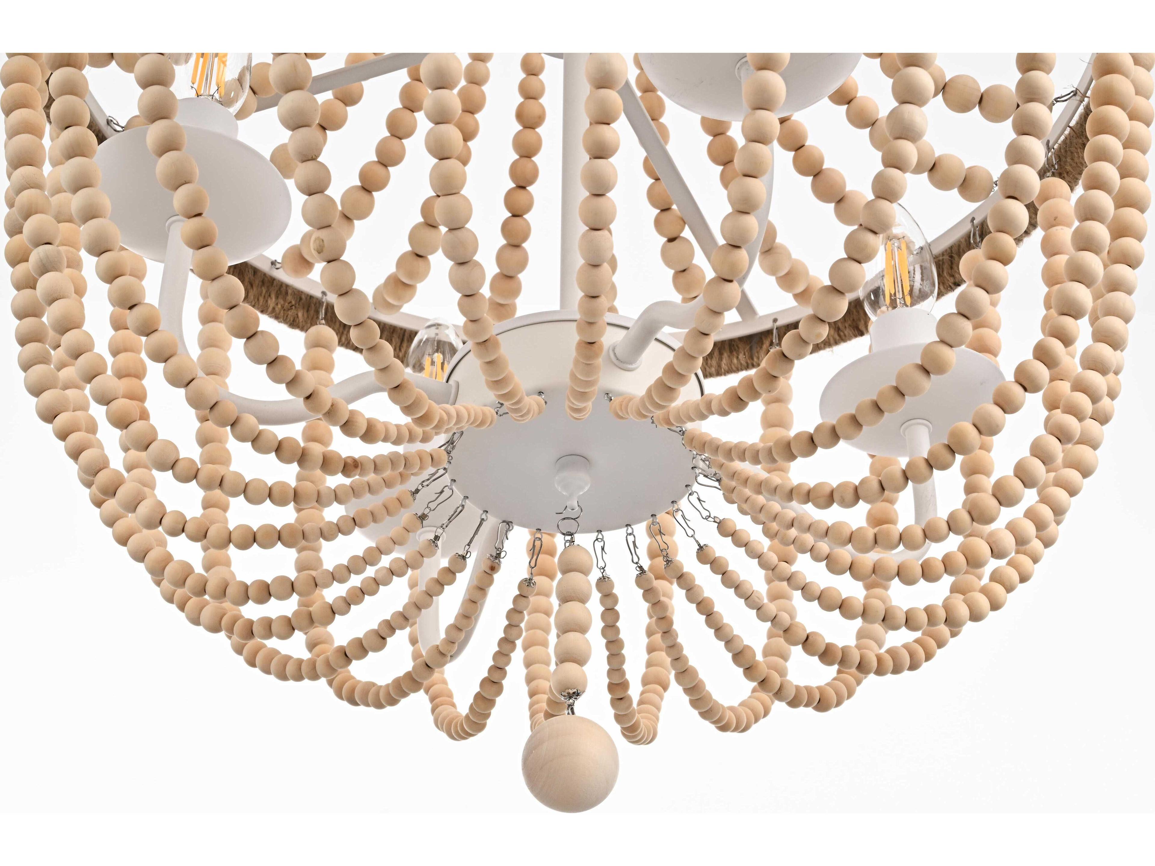 Elegant Lighting Jolie 4-Light Beige Off White Empire Pendant