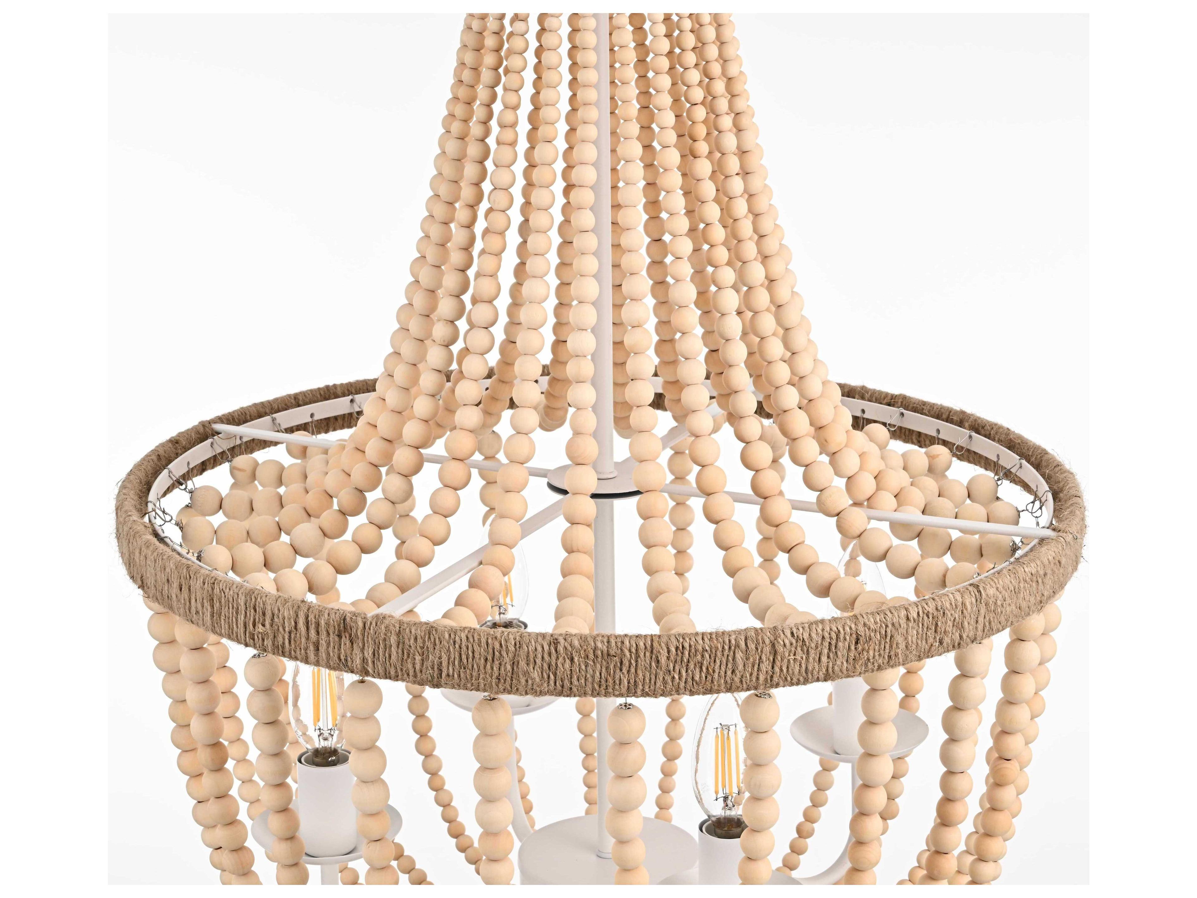 Elegant Lighting Jolie 4-Light Beige Off White Empire Pendant