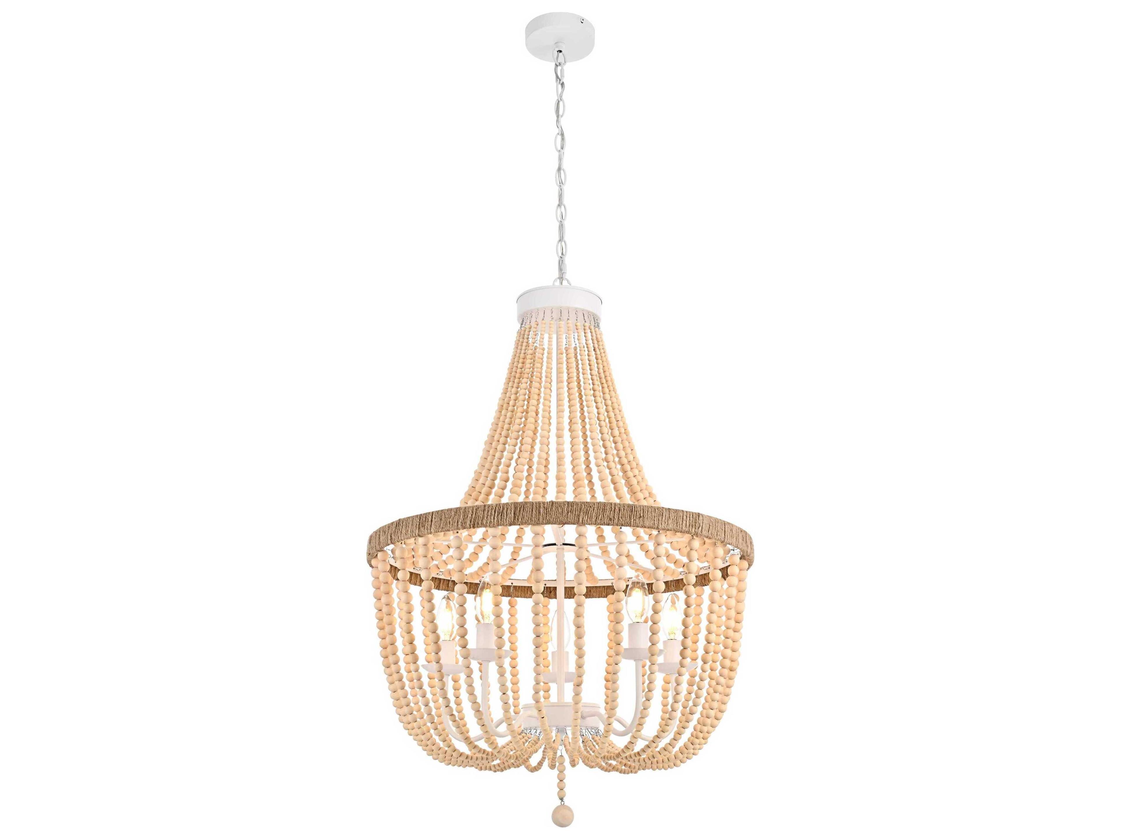 Jolie 5-Light Beige Off White Empire Pendant