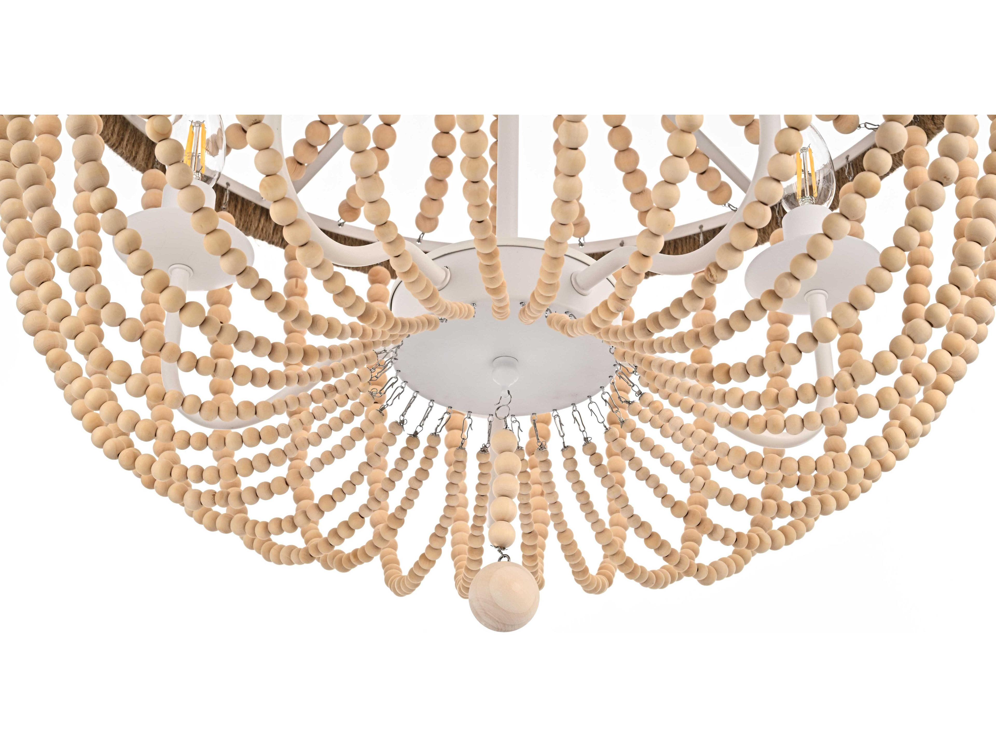 Elegant Lighting Jolie 5-Light Beige Off White Empire Pendant