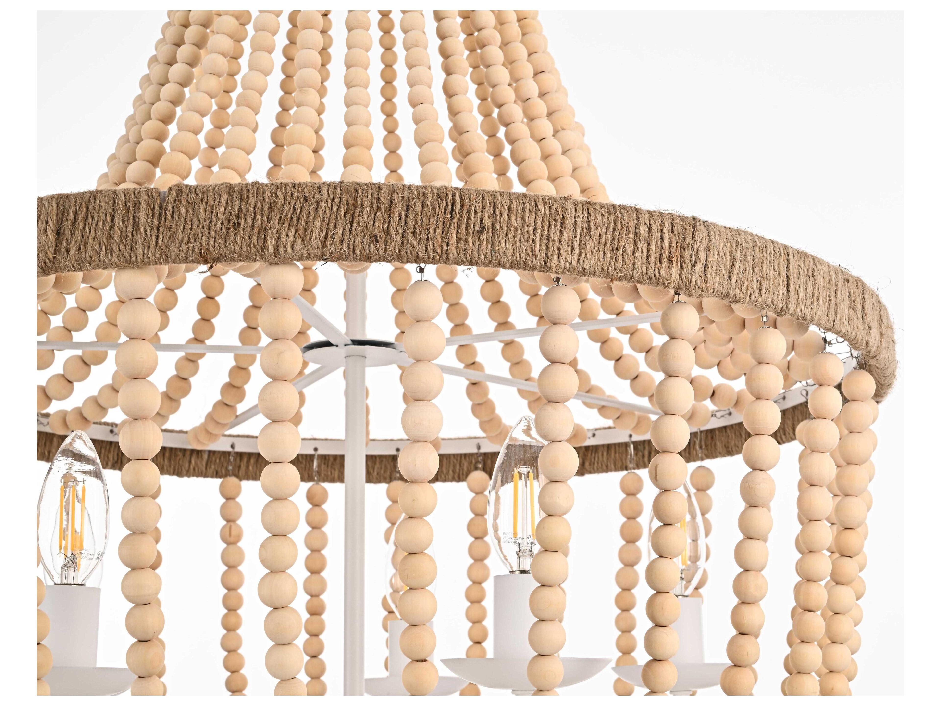 Elegant Lighting Jolie 5-Light Beige Off White Empire Pendant