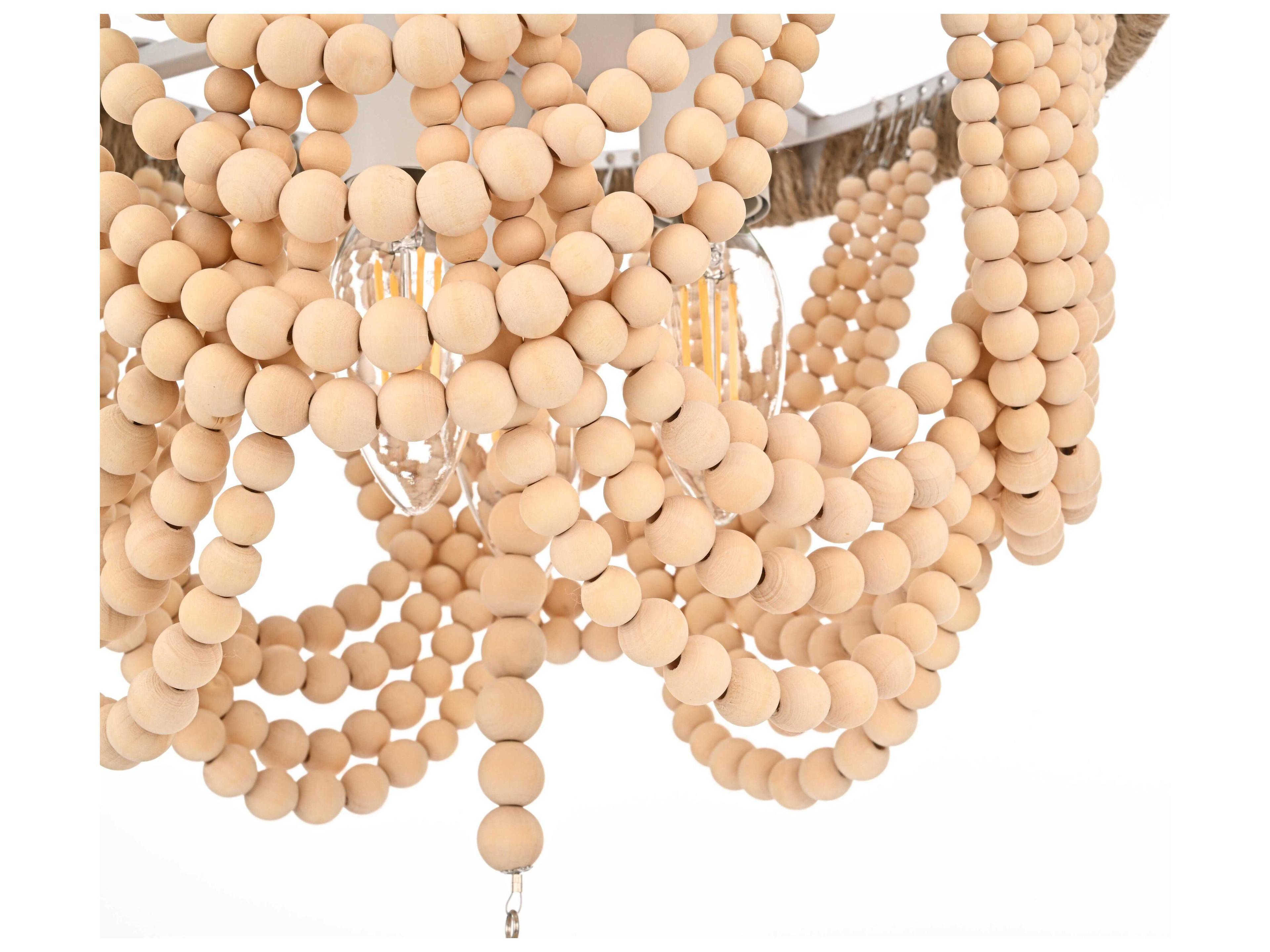 Elegant Lighting Jolie 3-Light Beige Off White Flush Mount