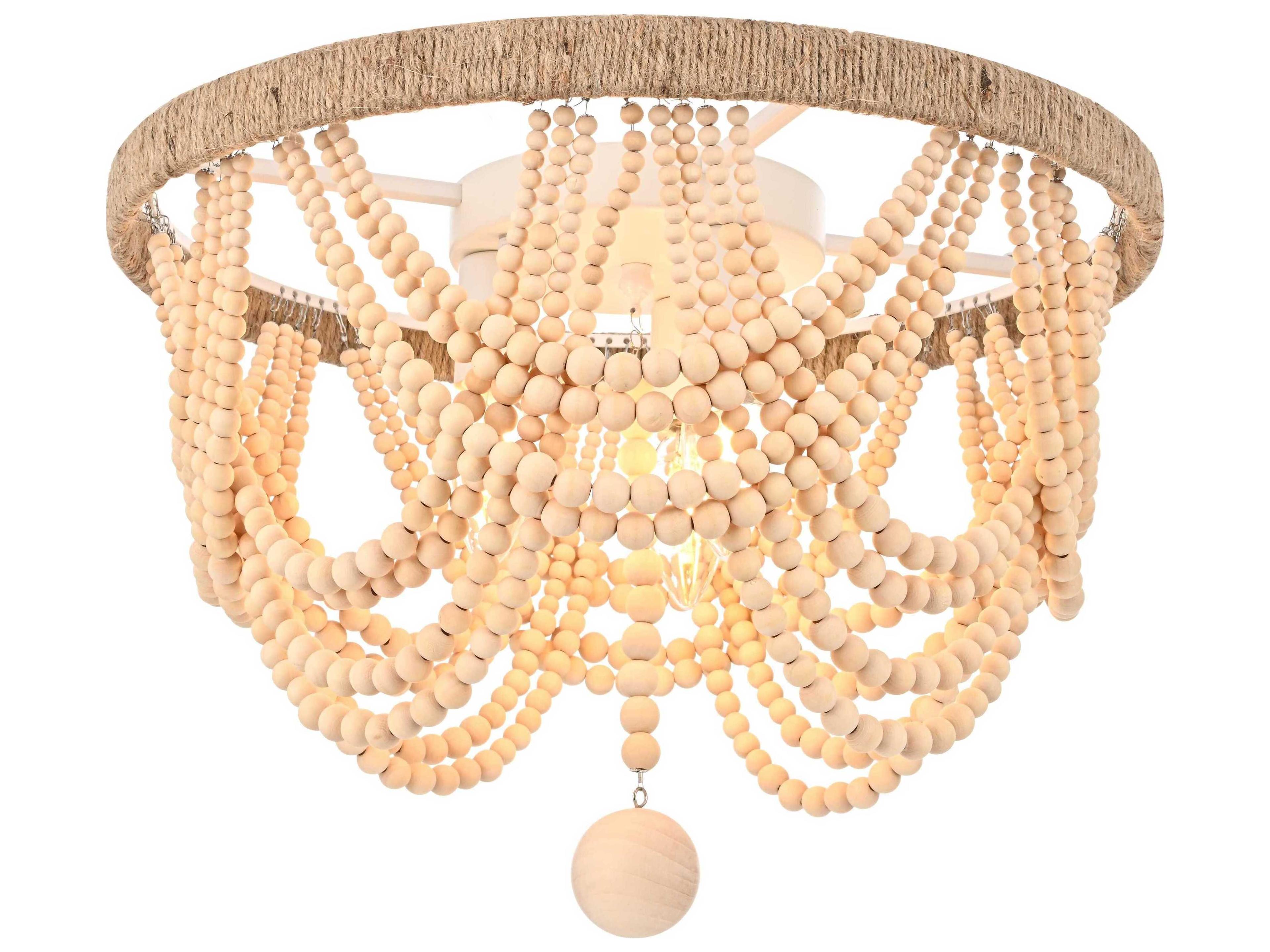 Jolie 4-Light Beige Off White Flush Mount