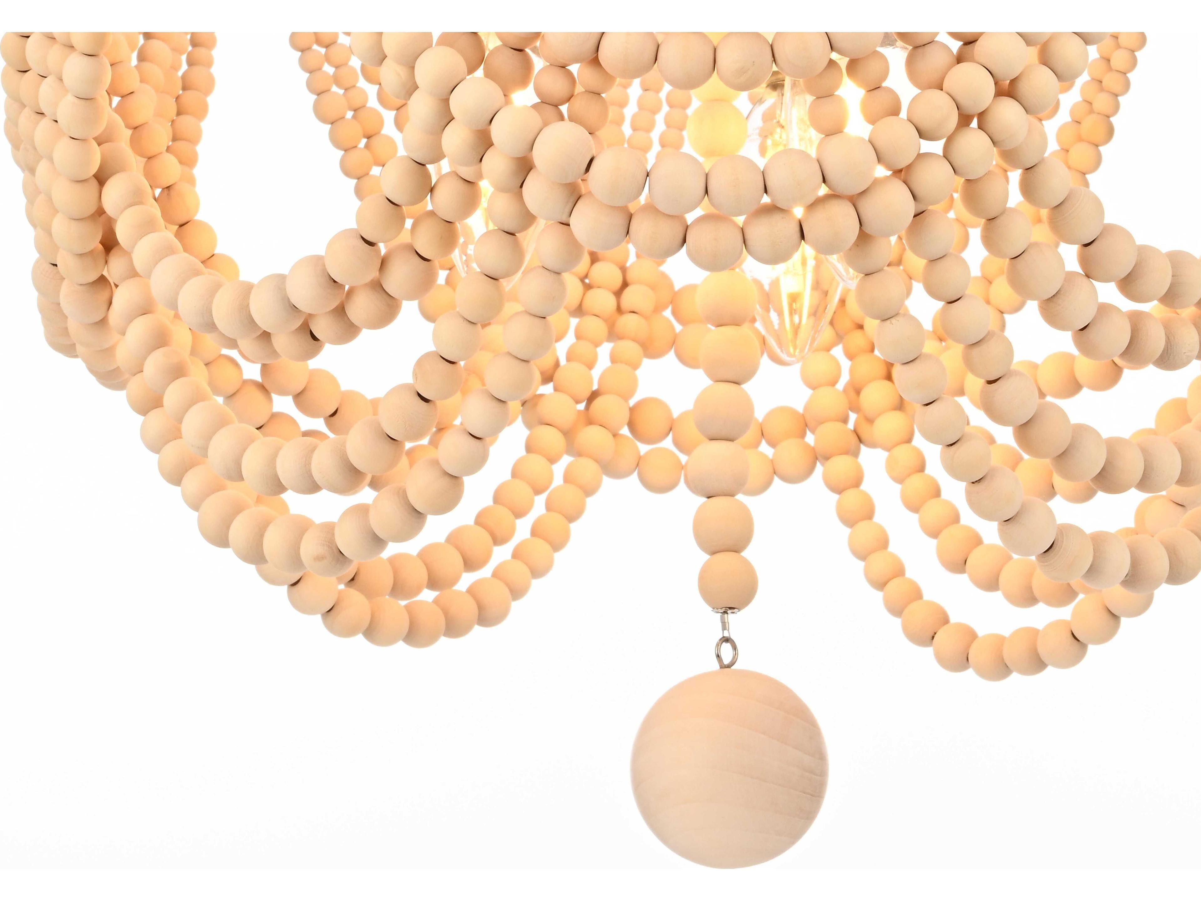 Elegant Lighting Jolie 4-Light Beige Off White Flush Mount