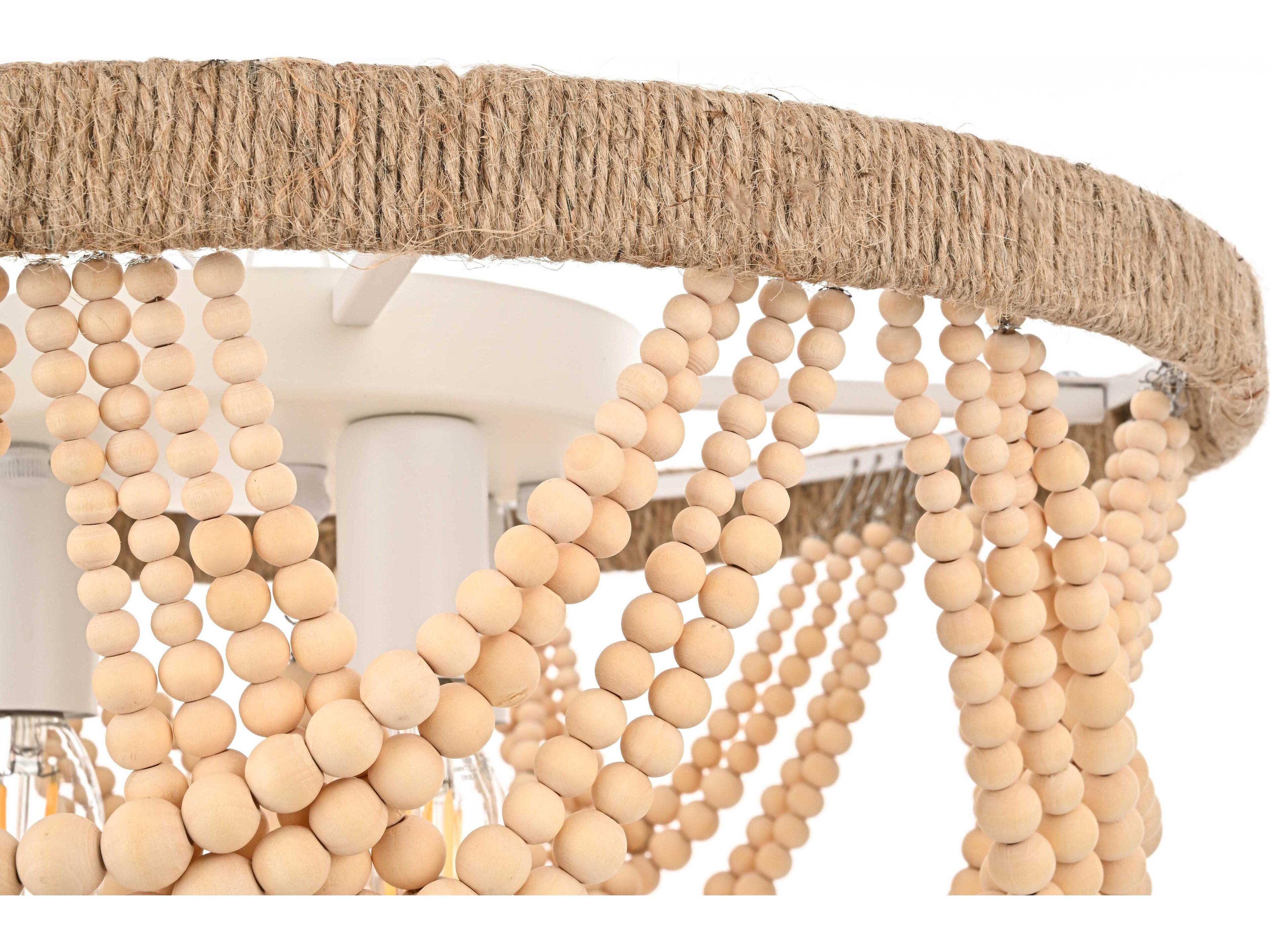 Elegant Lighting Jolie 4-Light Beige Off White Flush Mount