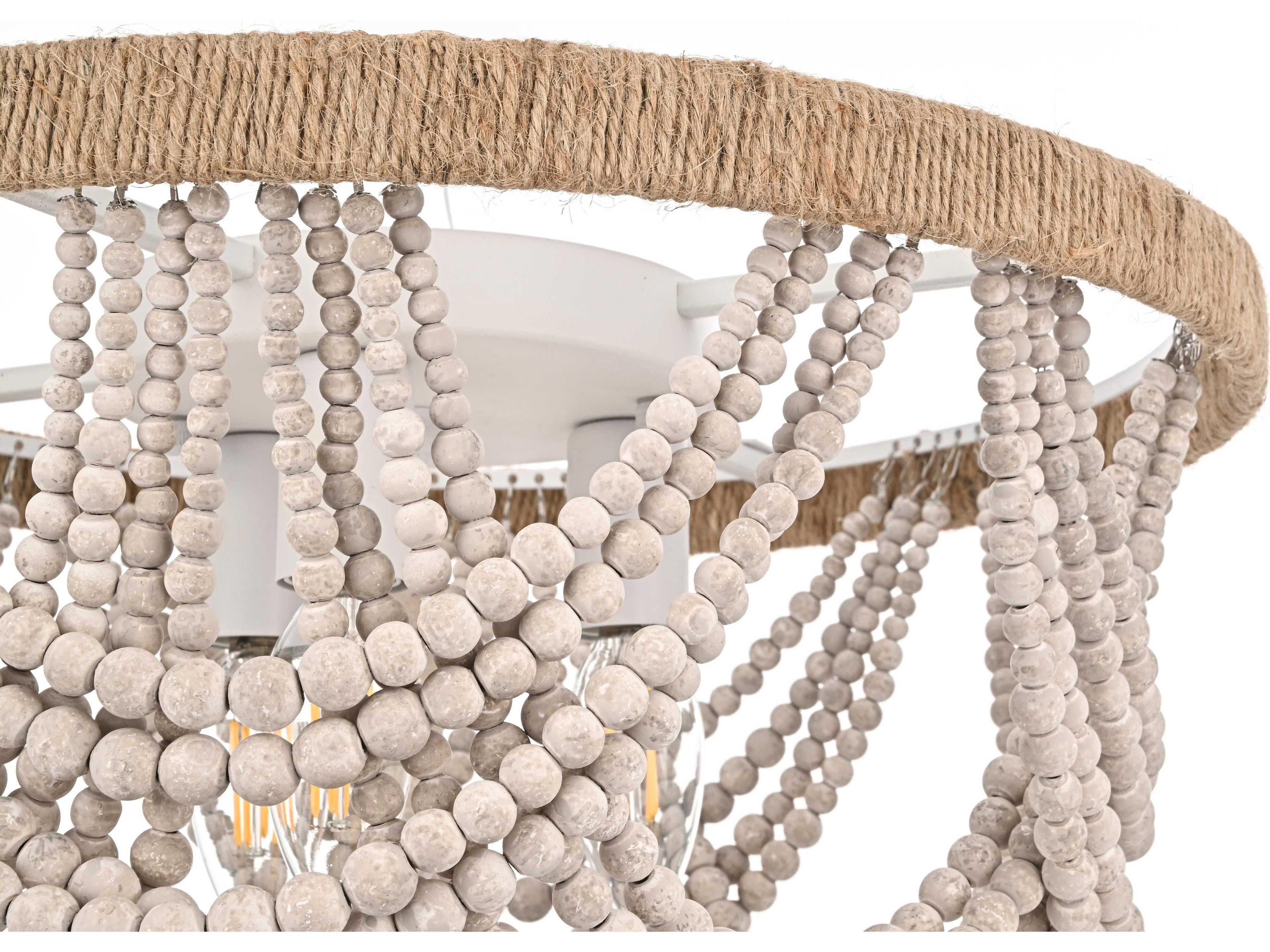 Elegant Lighting Jolie 4-Light Distressed Antique White Flush Mount