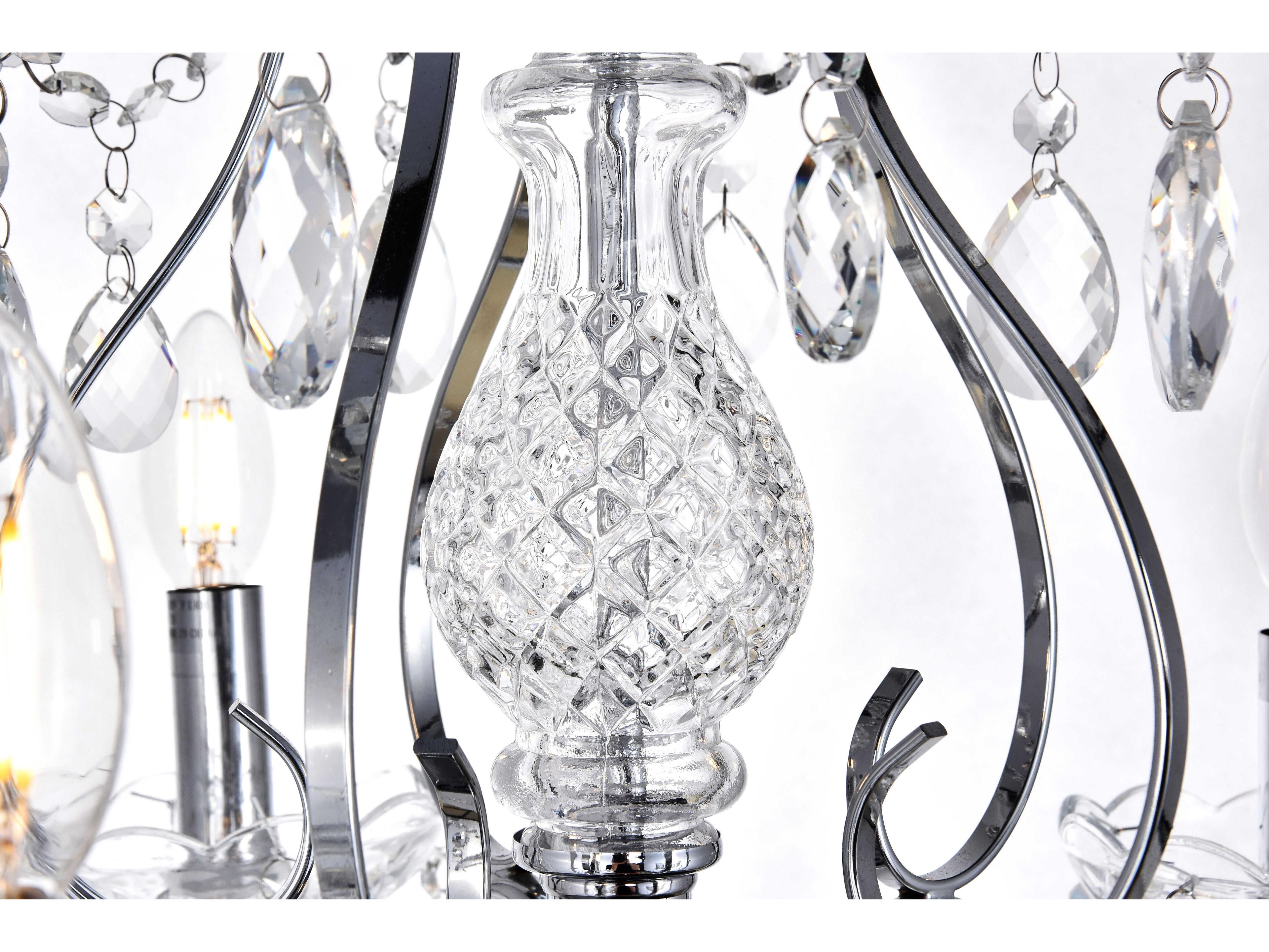 Elegant Lighting Voltaire 5-Light Chrome Crystal Glass Chandelier