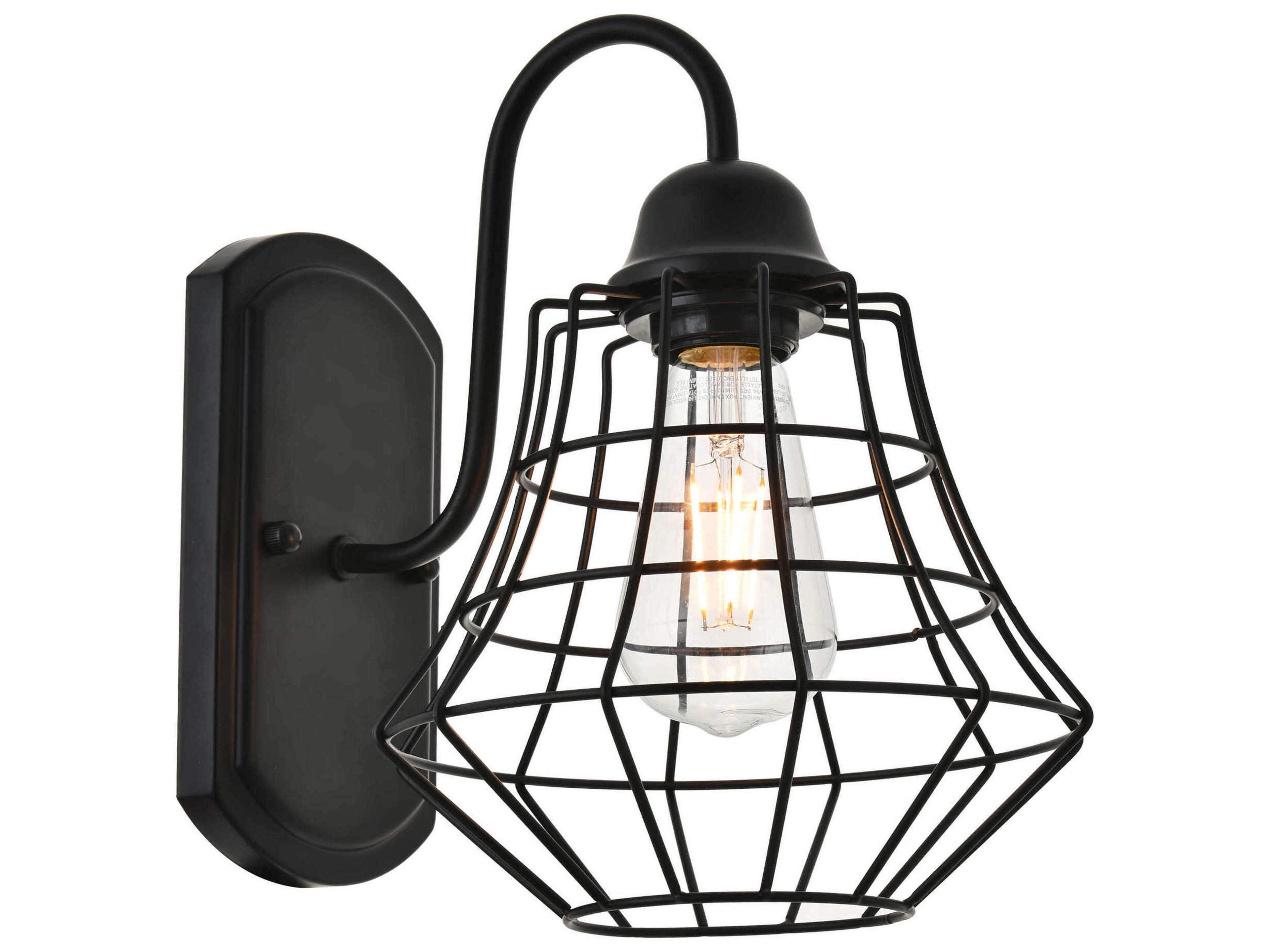 Candor 1-Light Black Wall Sconce