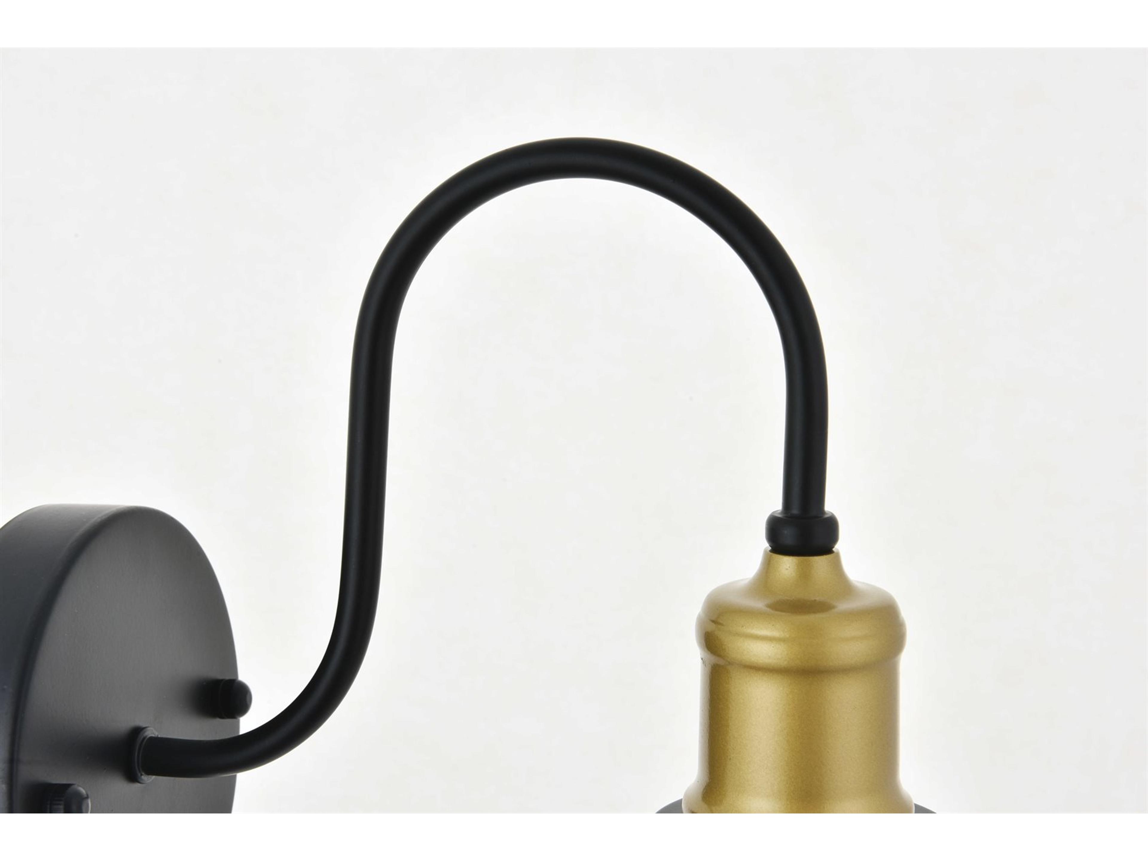 Elegant Lighting Felicity 1-Light Black Glass Wall Sconce