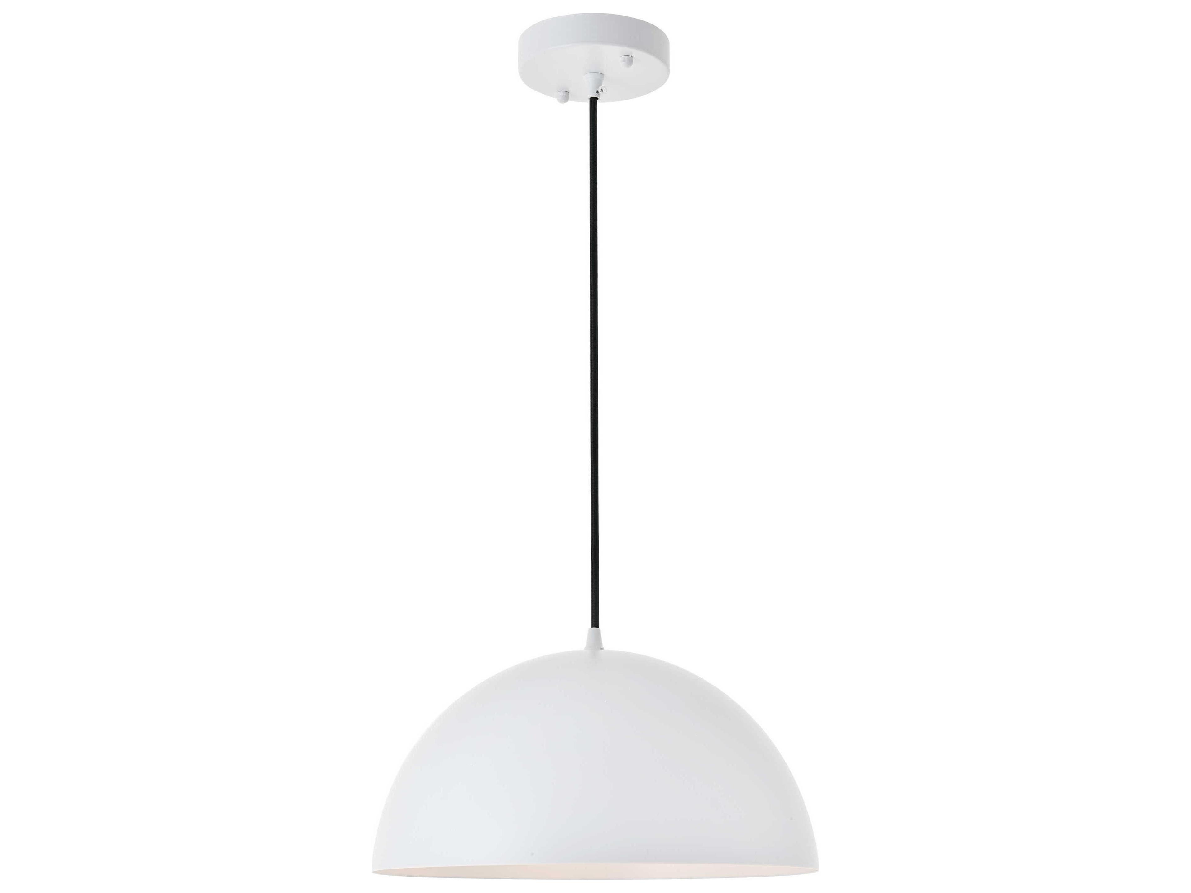 Elegant Lighting Forte 1-Light Black Bowl Dome Pendant