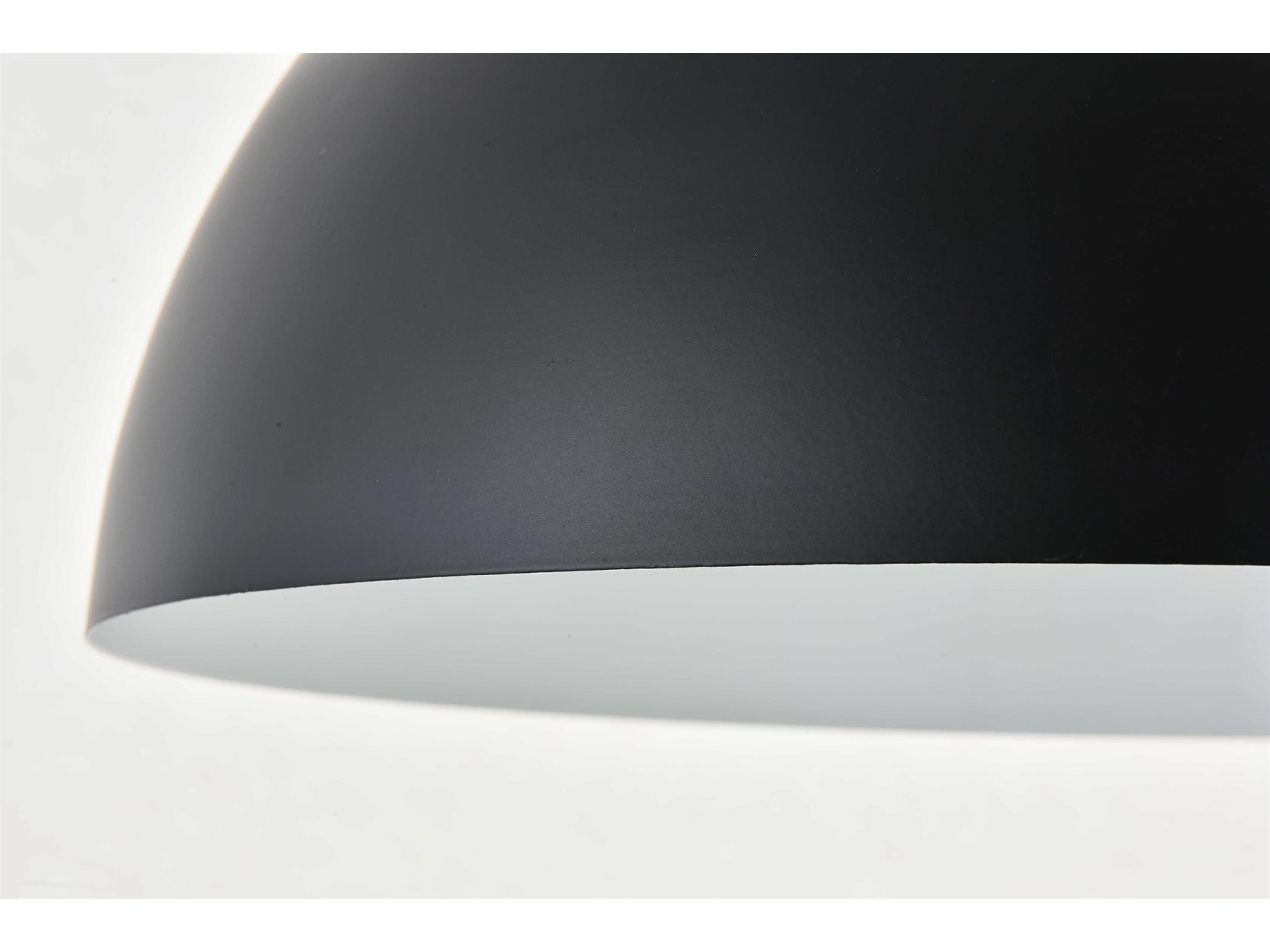 Elegant Lighting Forte 1-Light Black Bowl Dome Pendant