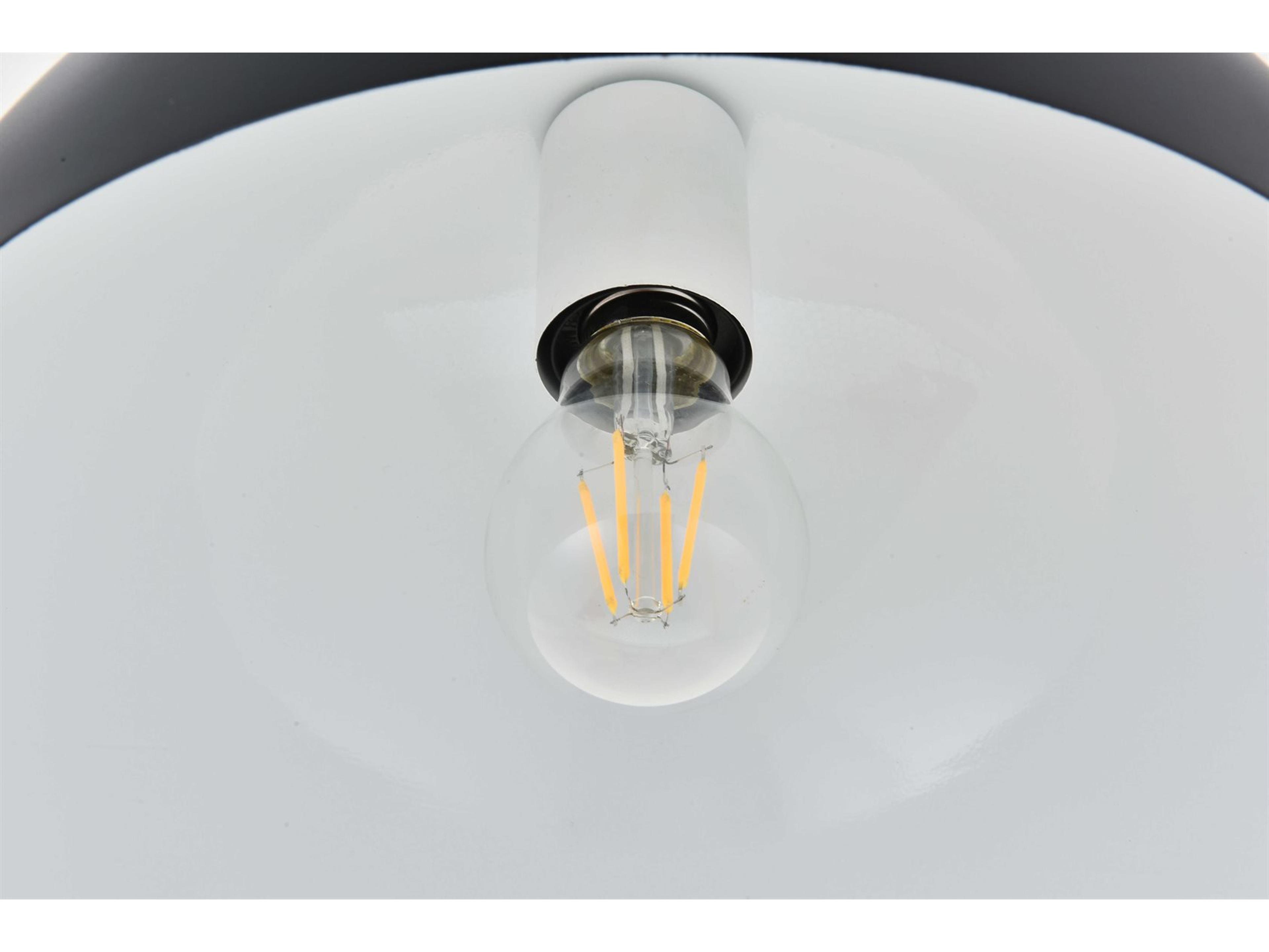 Elegant Lighting Forte 1-Light Black Bowl Dome Pendant