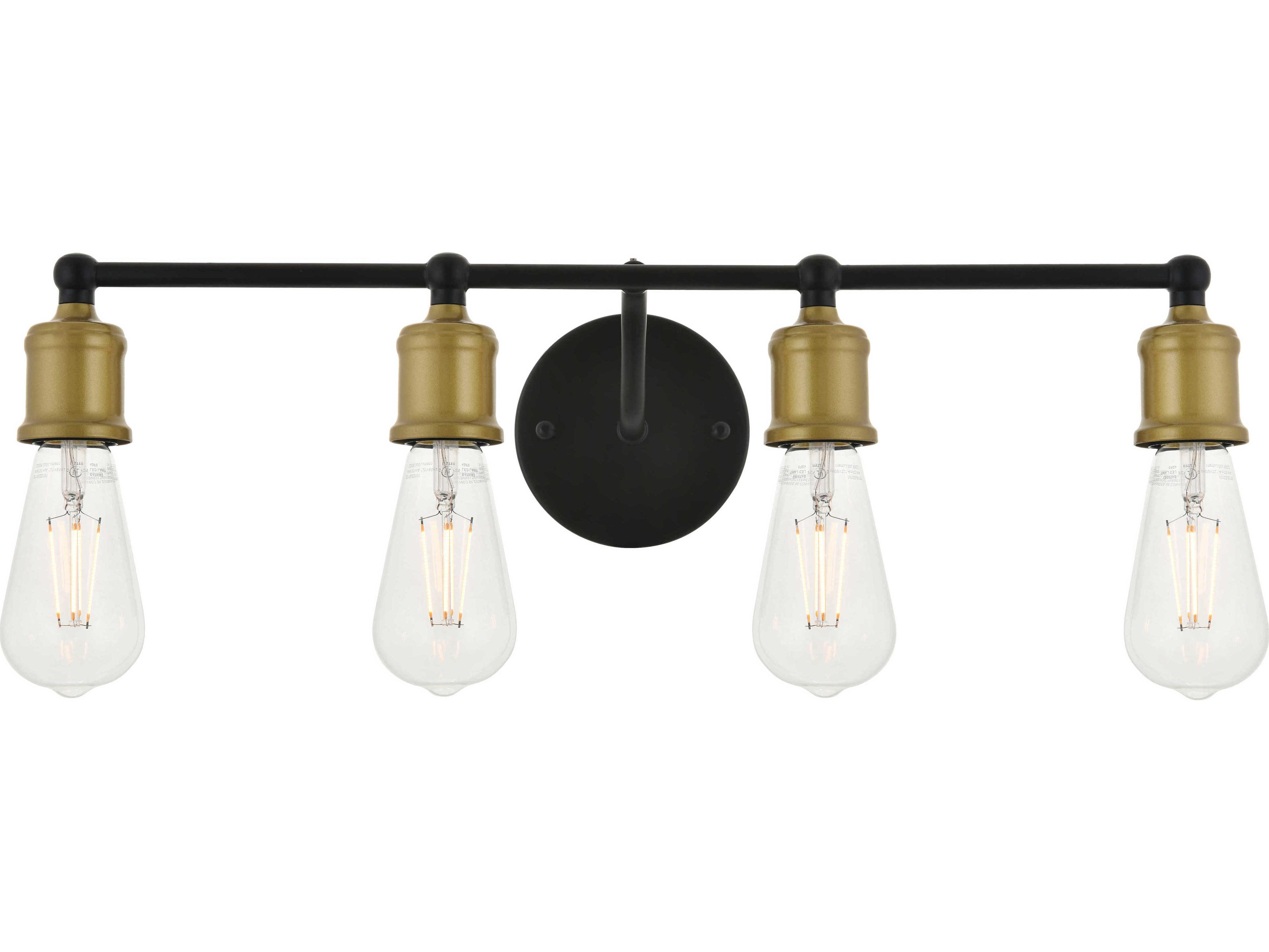 Elegant Lighting Serif 4-Light Black Vanity Light