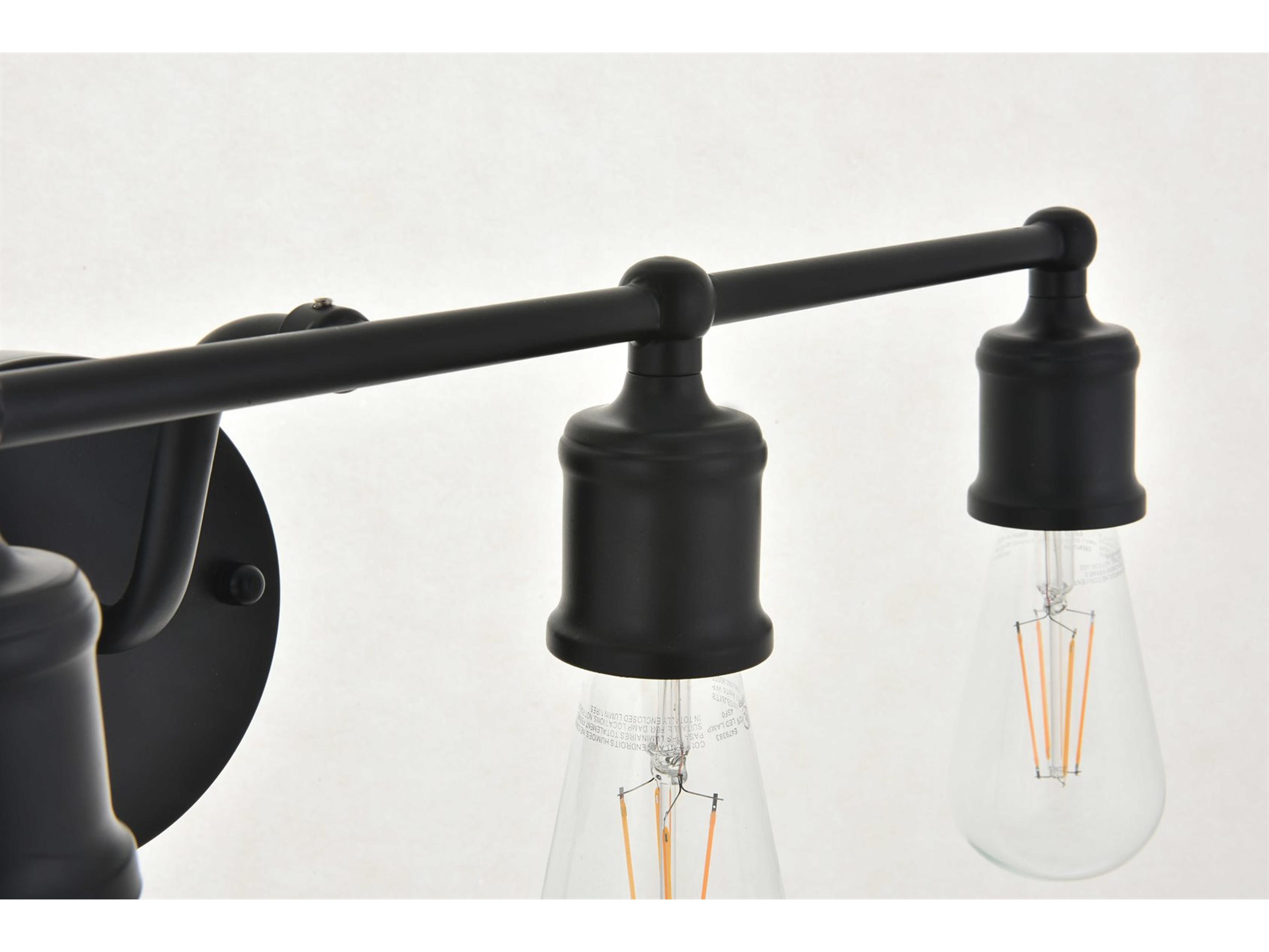 Elegant Lighting Serif 4-Light Black Vanity Light