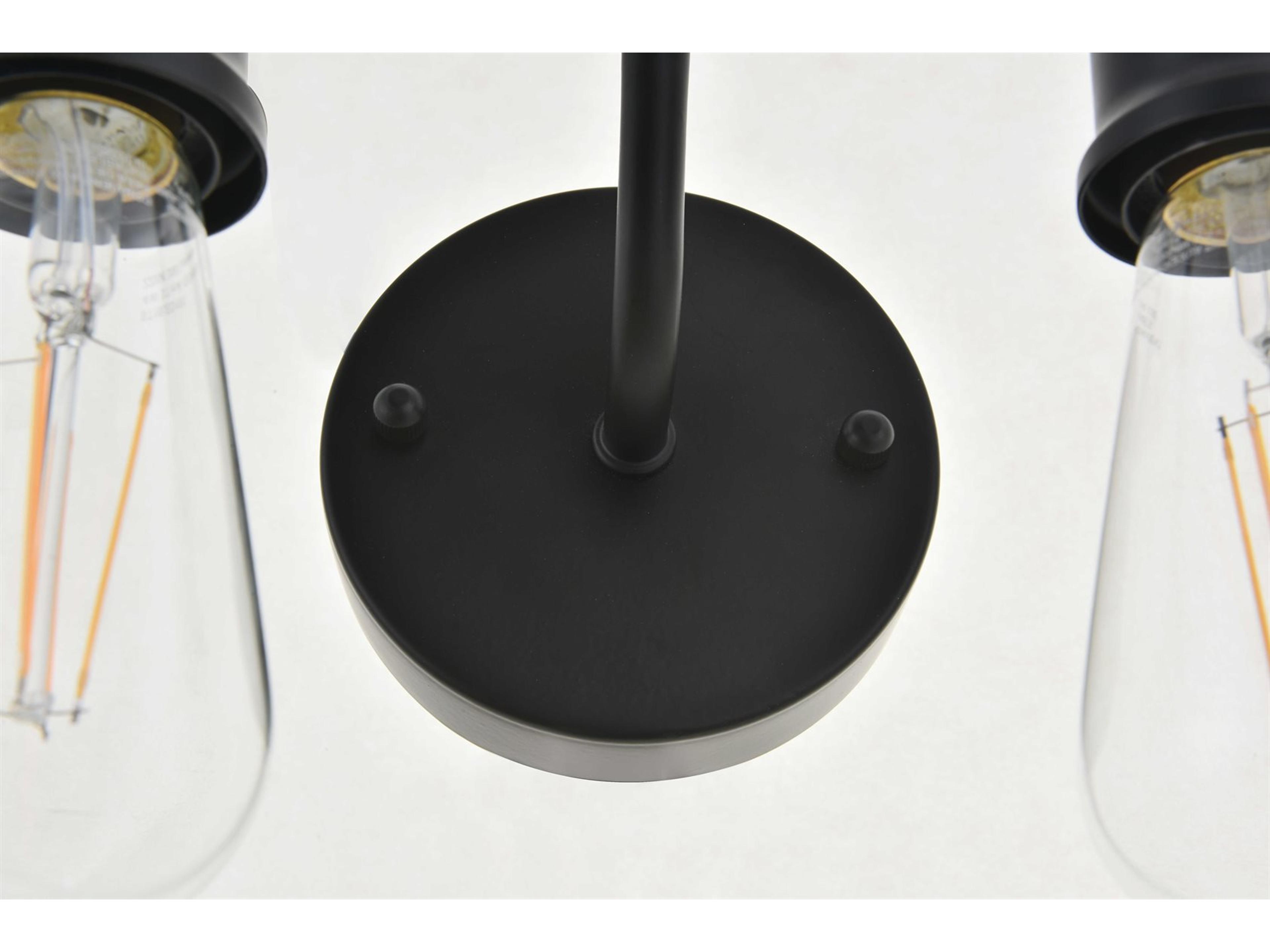 Elegant Lighting Serif 4-Light Black Vanity Light