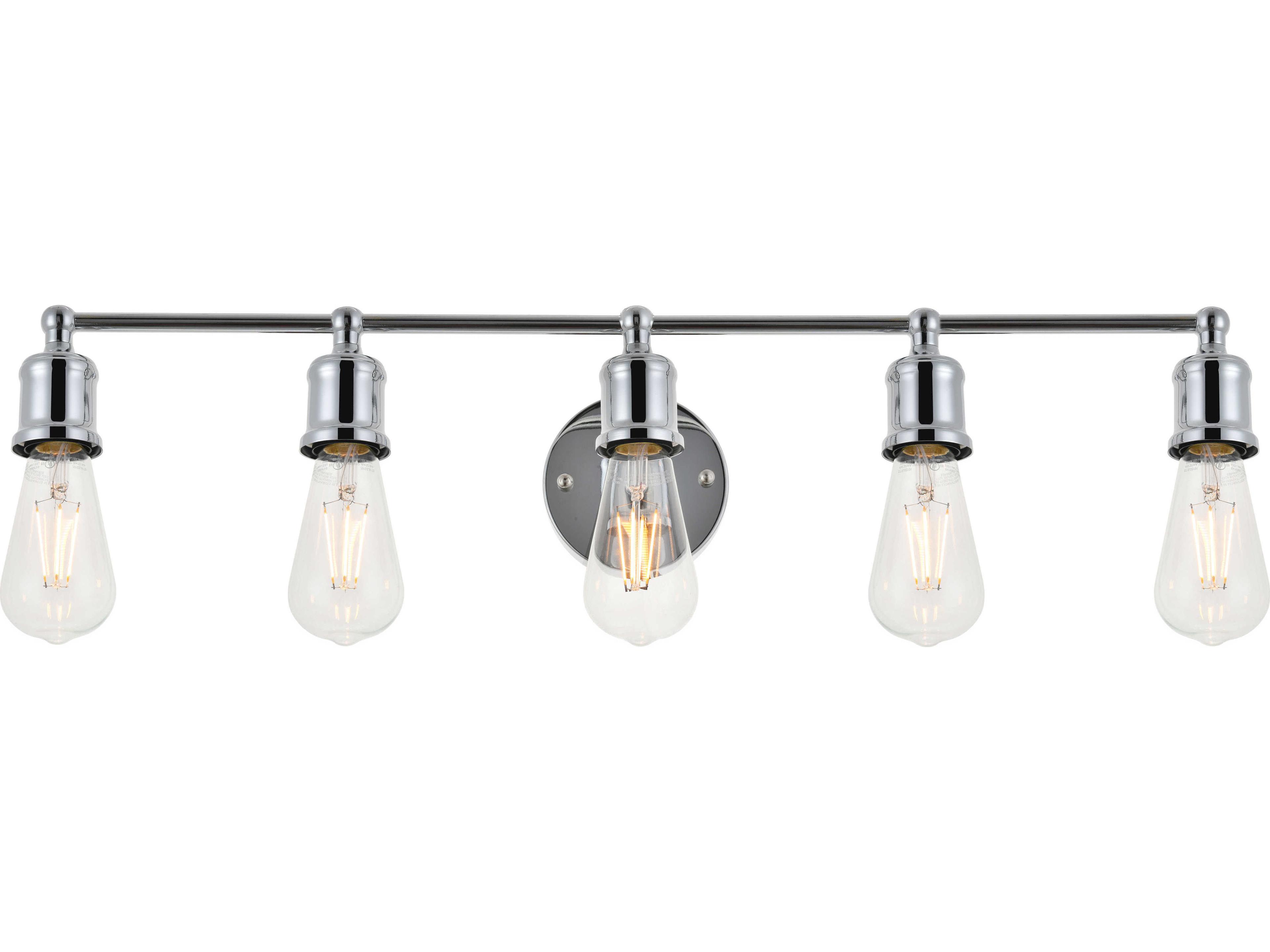 Elegant Lighting Serif 5-Light Black Vanity Light