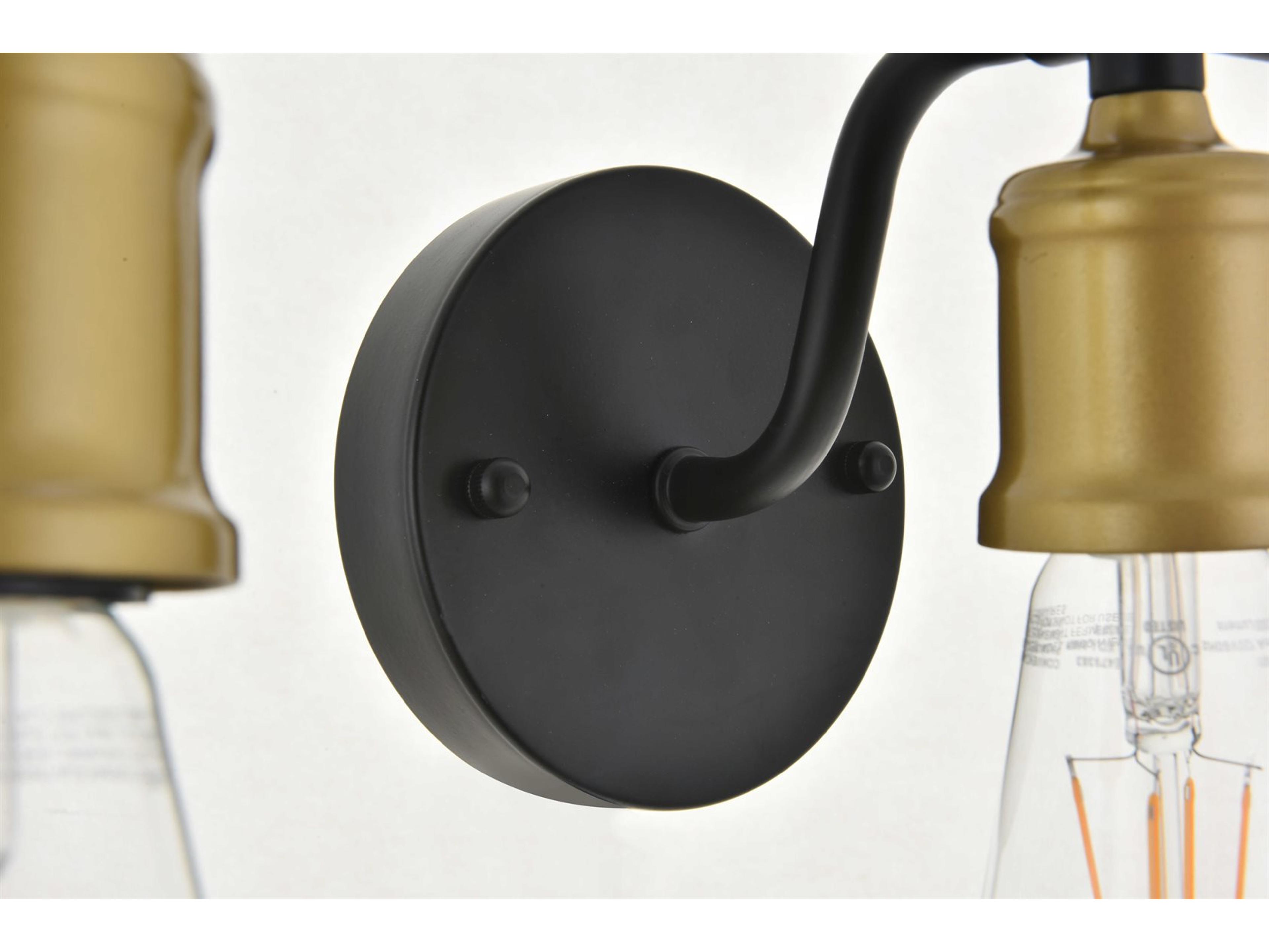 Elegant Lighting Serif 5-Light Black Vanity Light