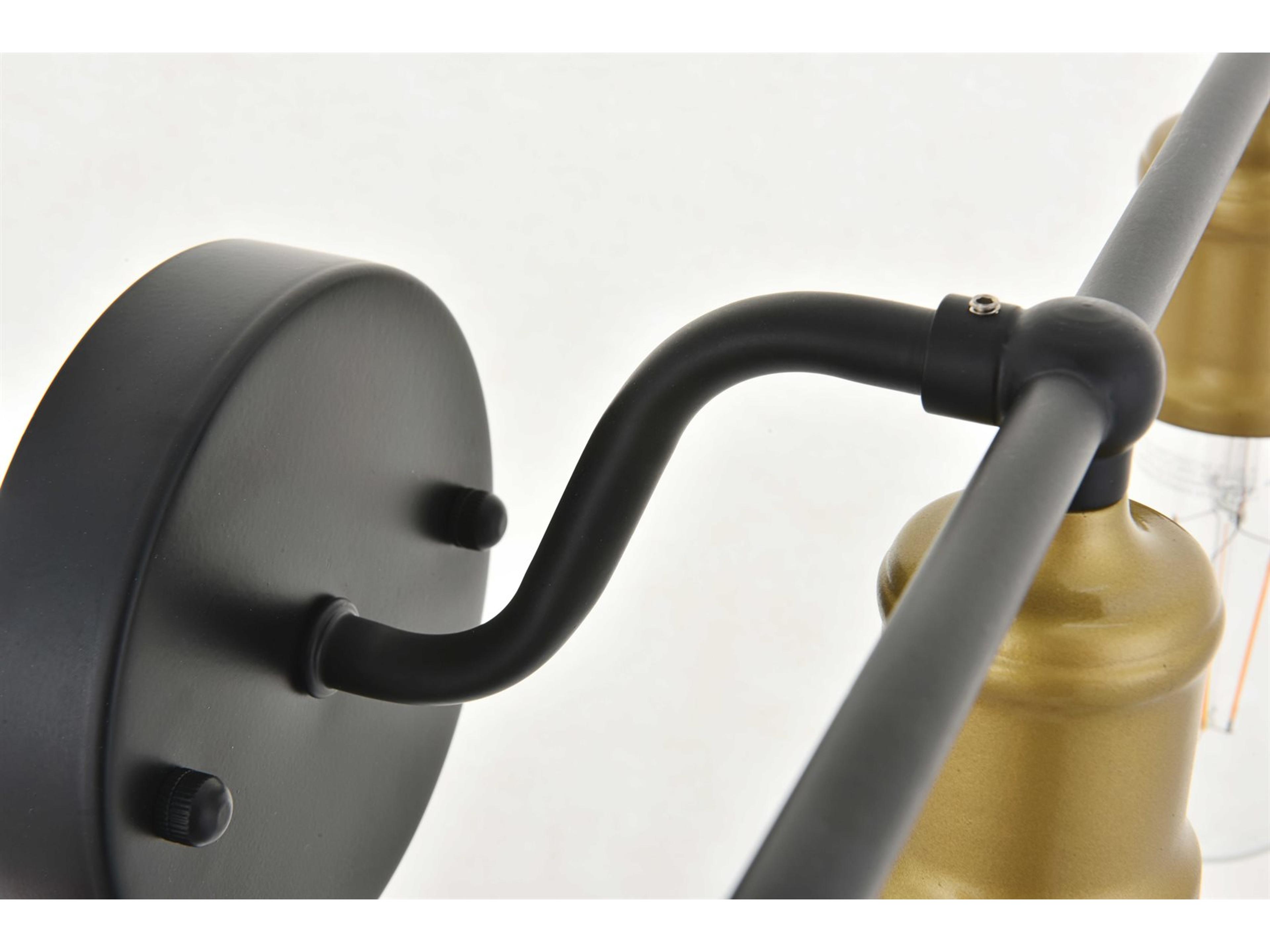 Elegant Lighting Serif 5-Light Black Vanity Light