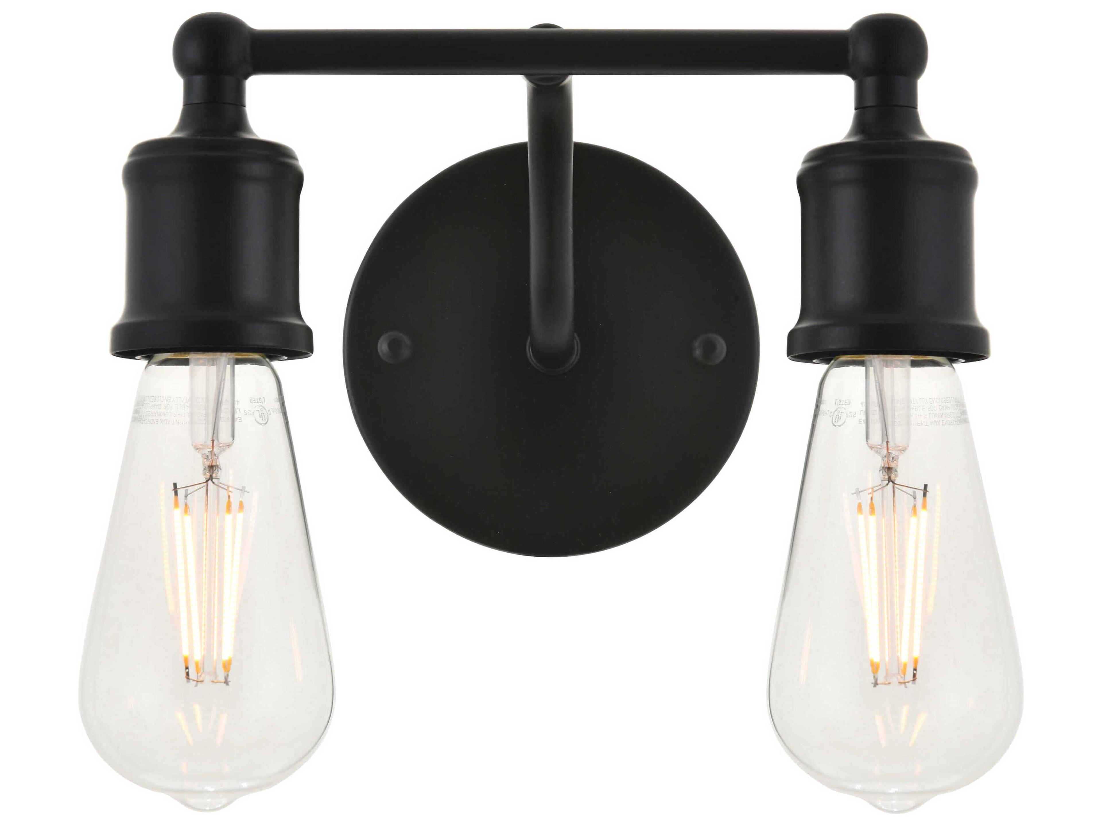 Serif 2-Light Black Vanity Light