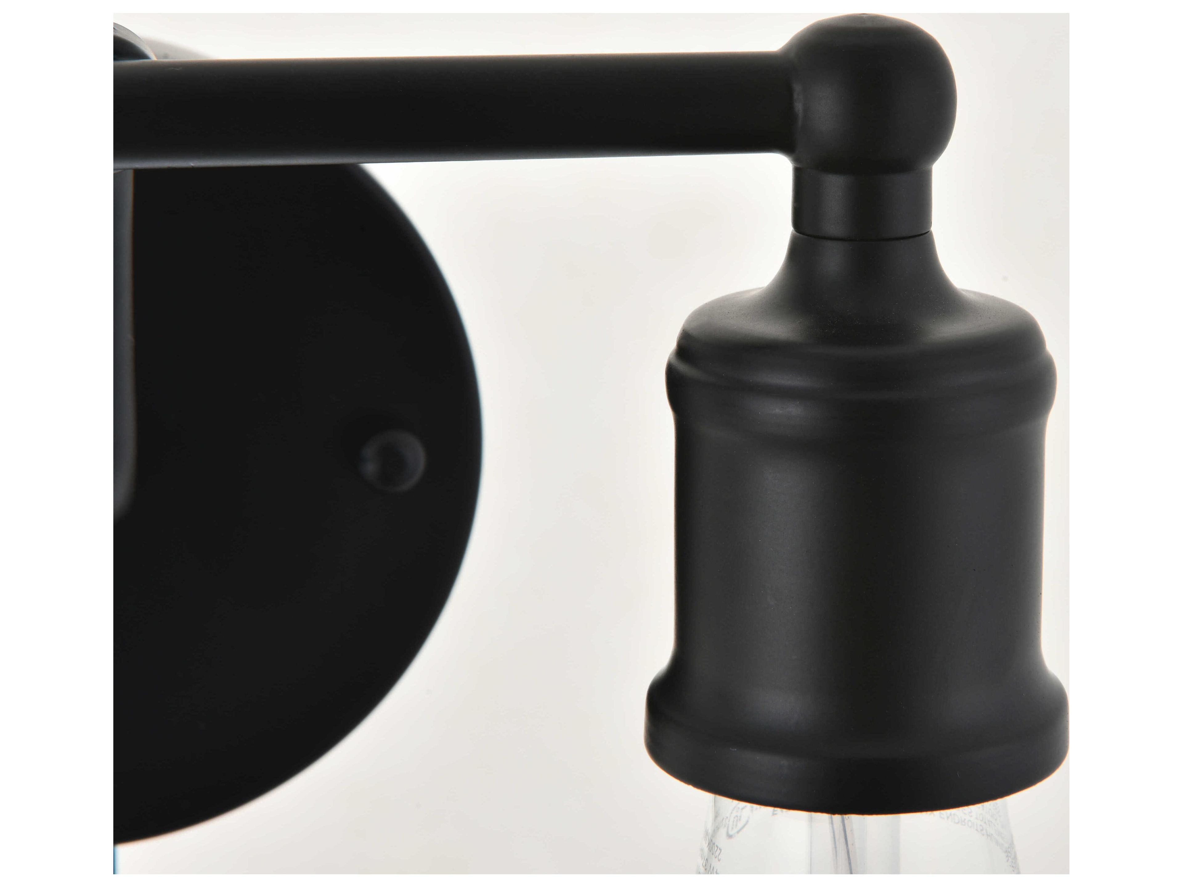 Elegant Lighting Serif 2-Light Black Vanity Light