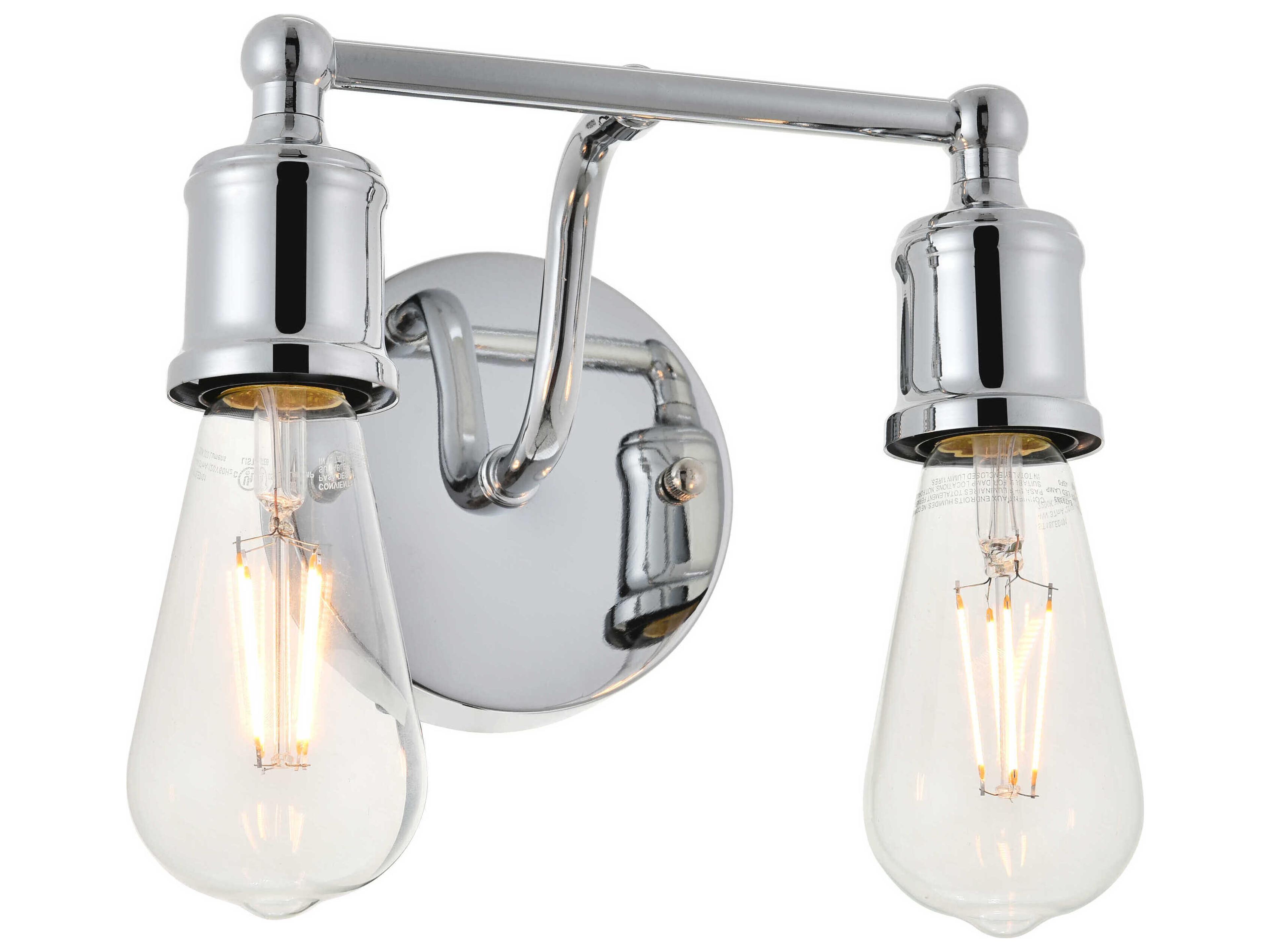 Elegant Lighting Serif 2-Light Chrome Vanity Light