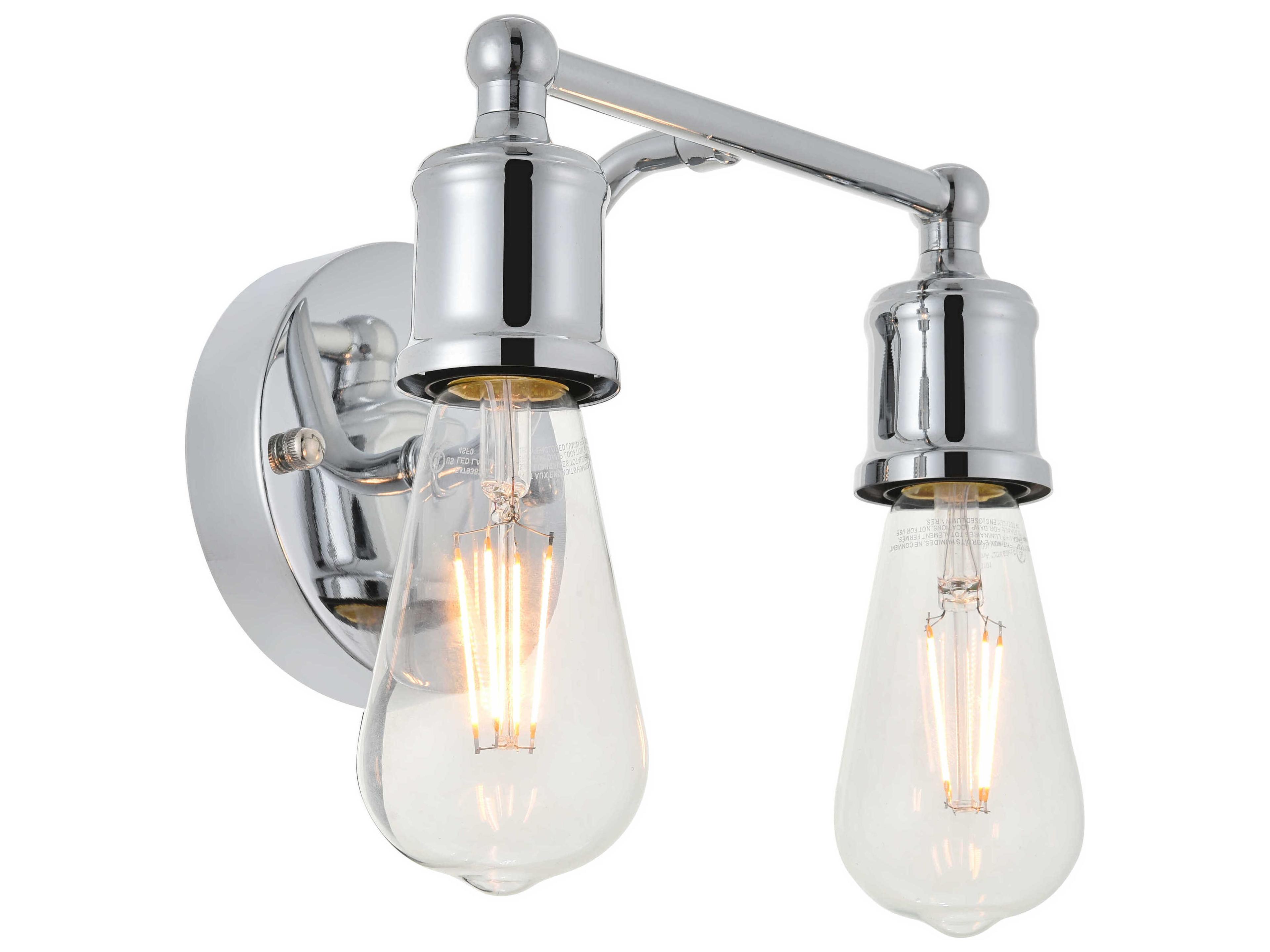 Elegant Lighting Serif 2-Light Chrome Vanity Light