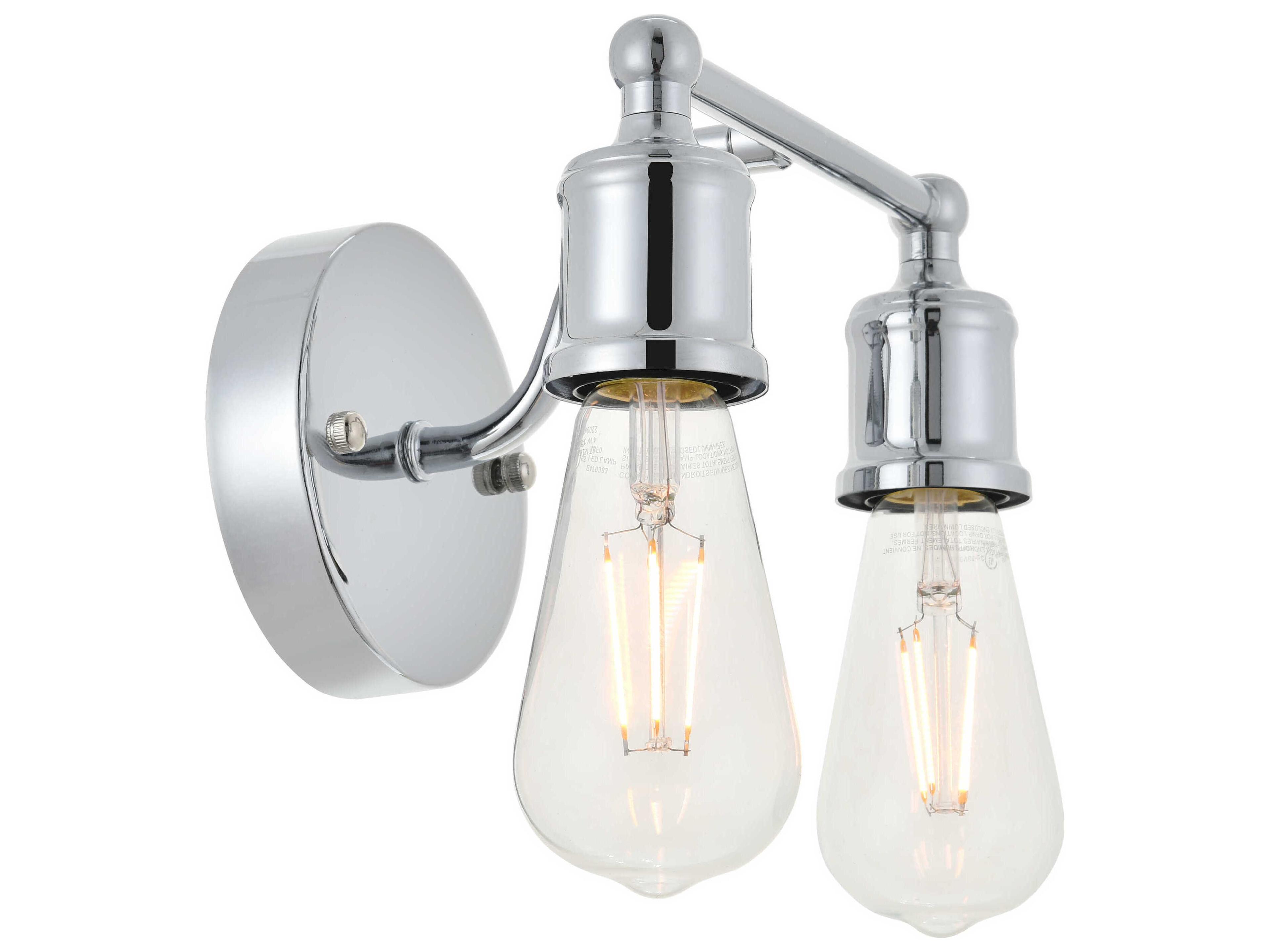 Elegant Lighting Serif 2-Light Chrome Vanity Light