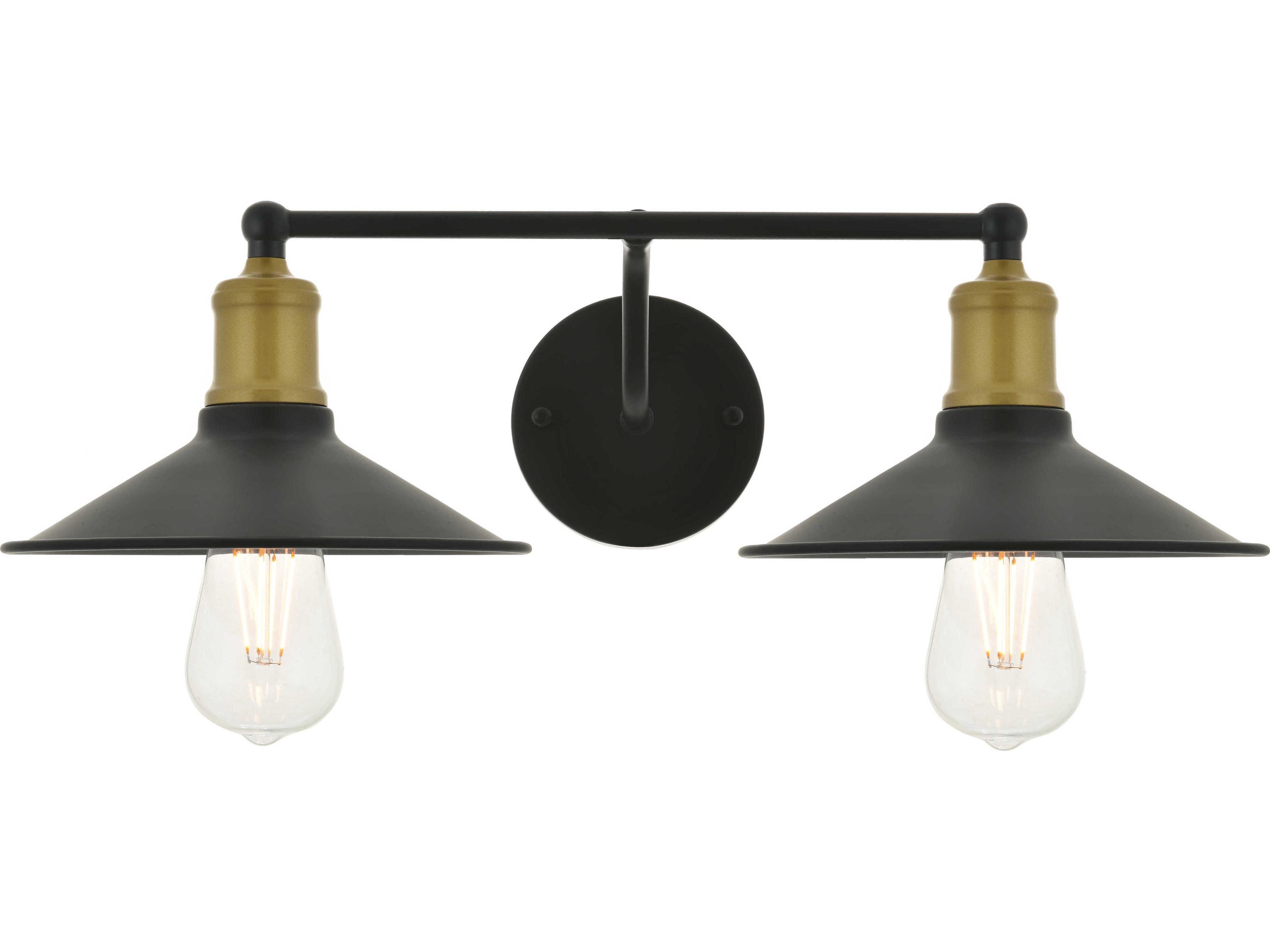 Elegant Lighting Etude 2-Light Black Vanity Light