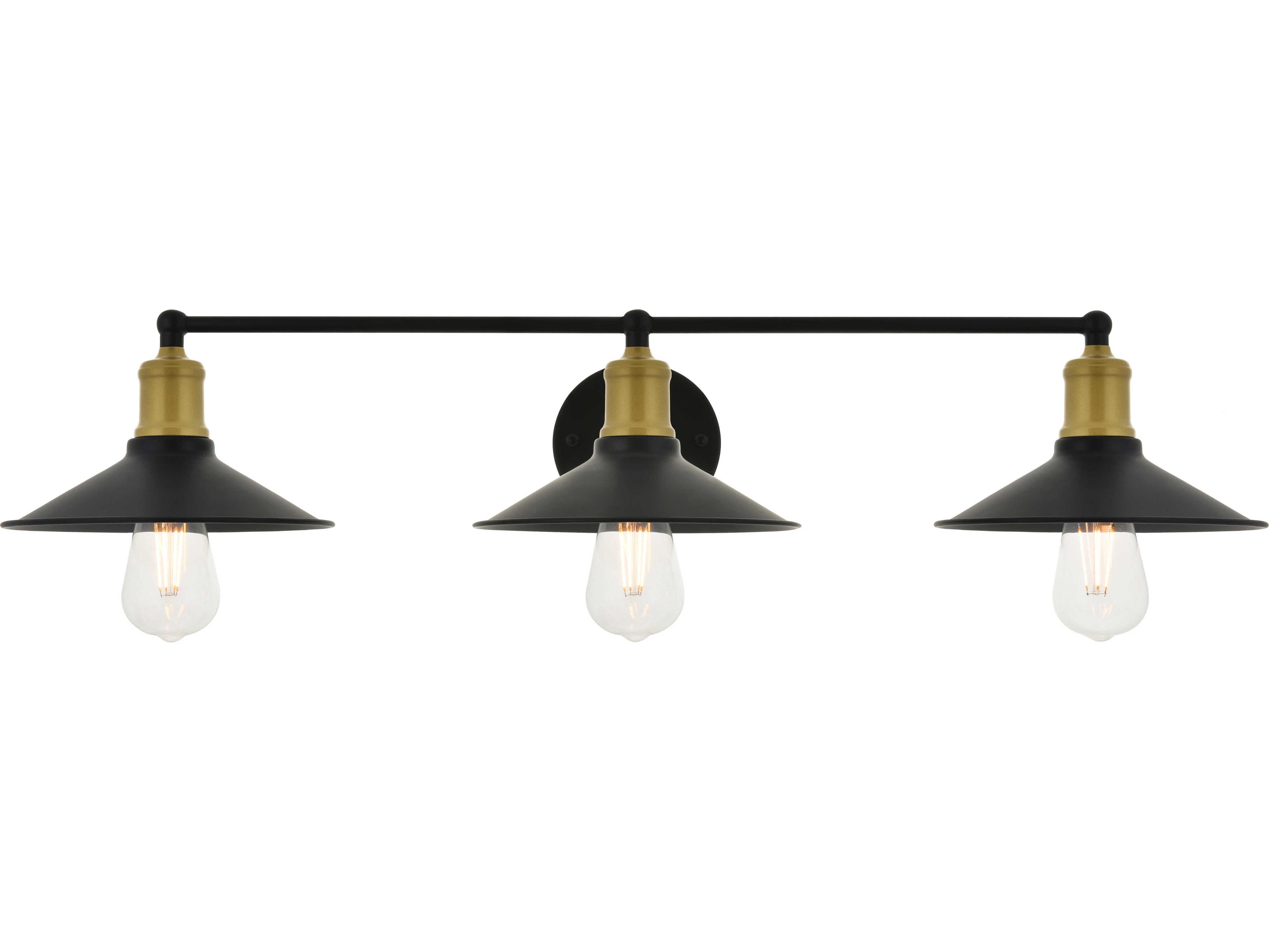 Elegant Lighting Etude 3-Light Black Vanity Light