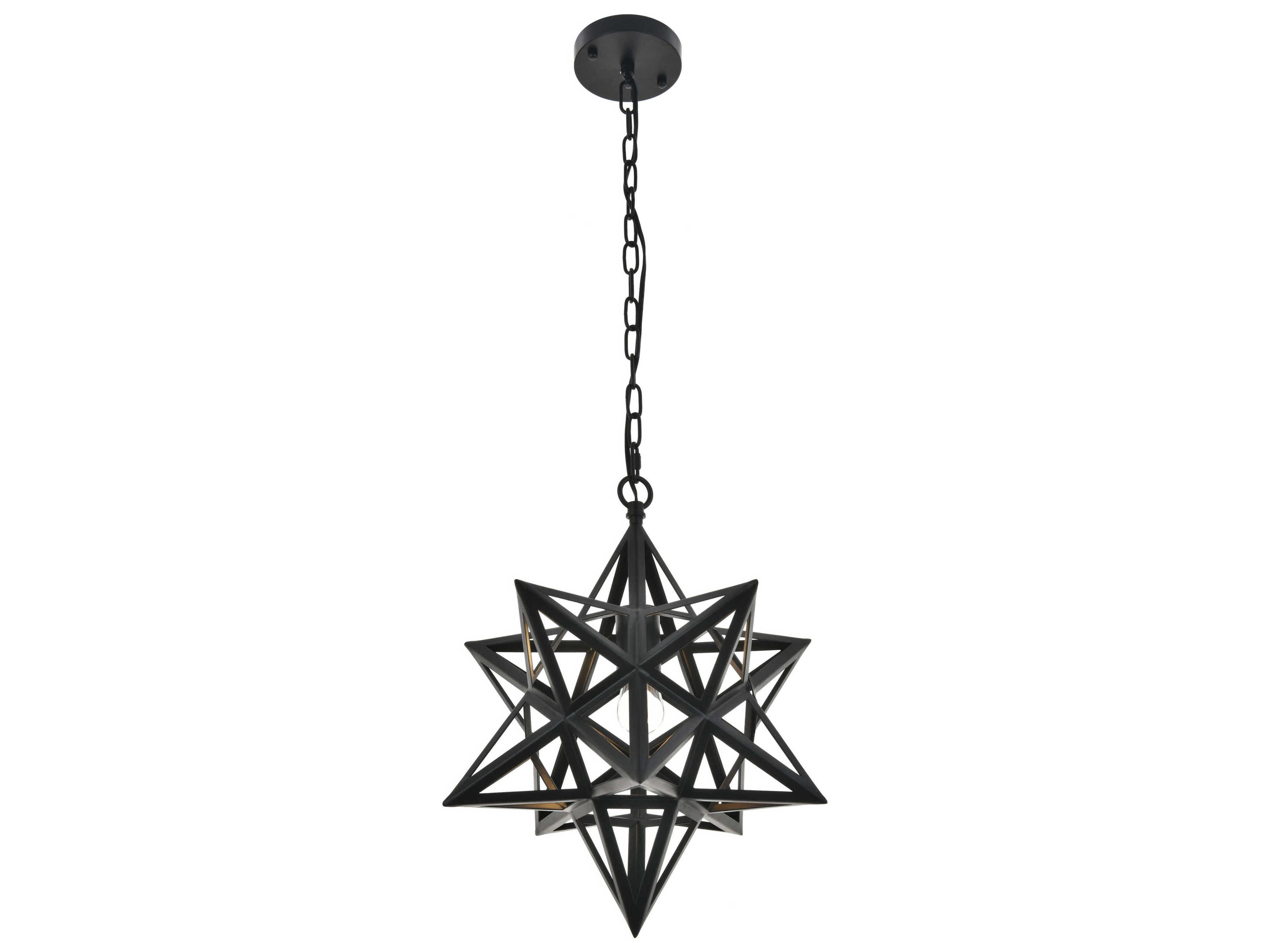 Elegant Lighting Nocturne 1-Light Black Pendant