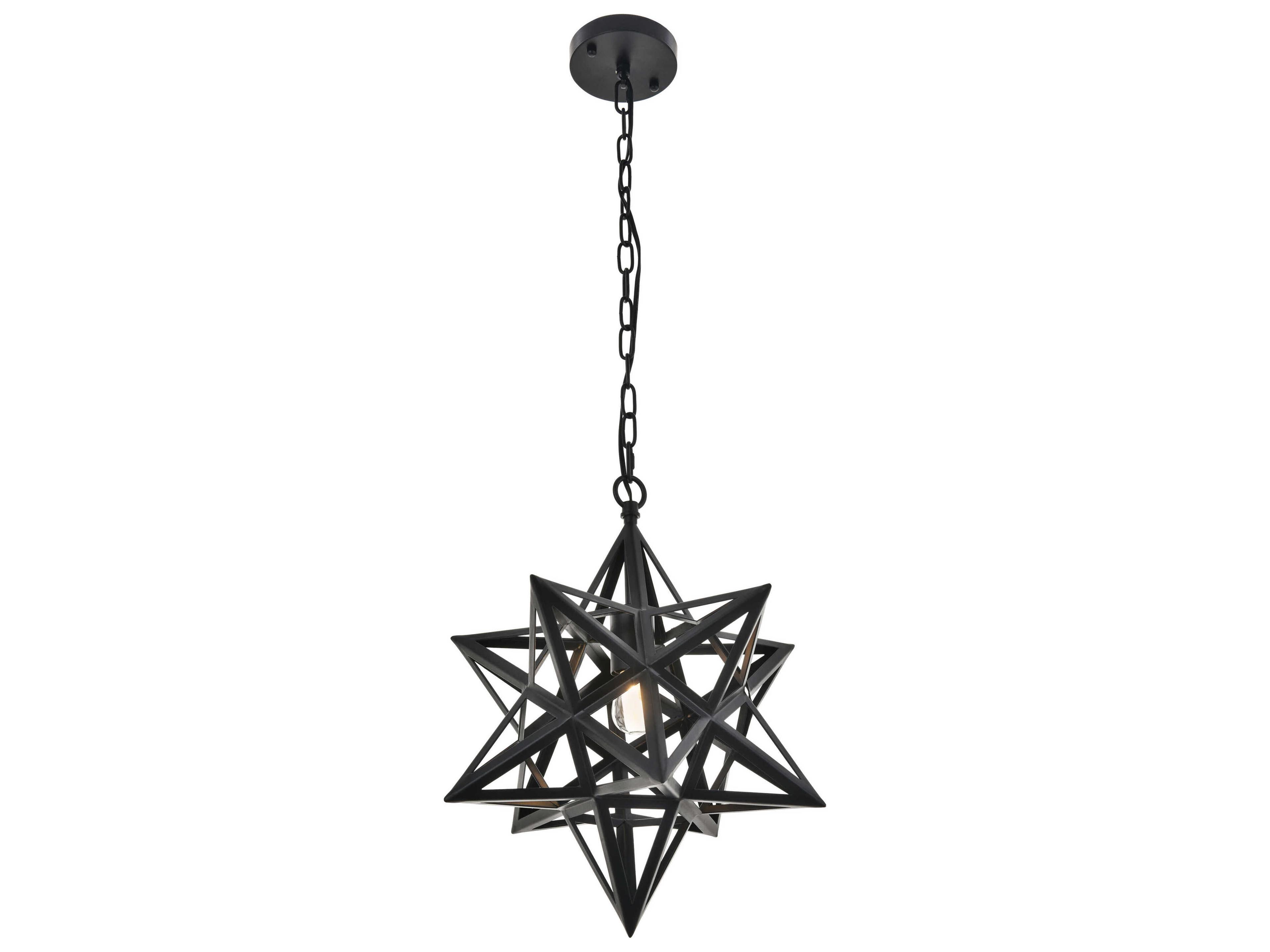 Elegant Lighting Nocturne 1-Light Black Pendant