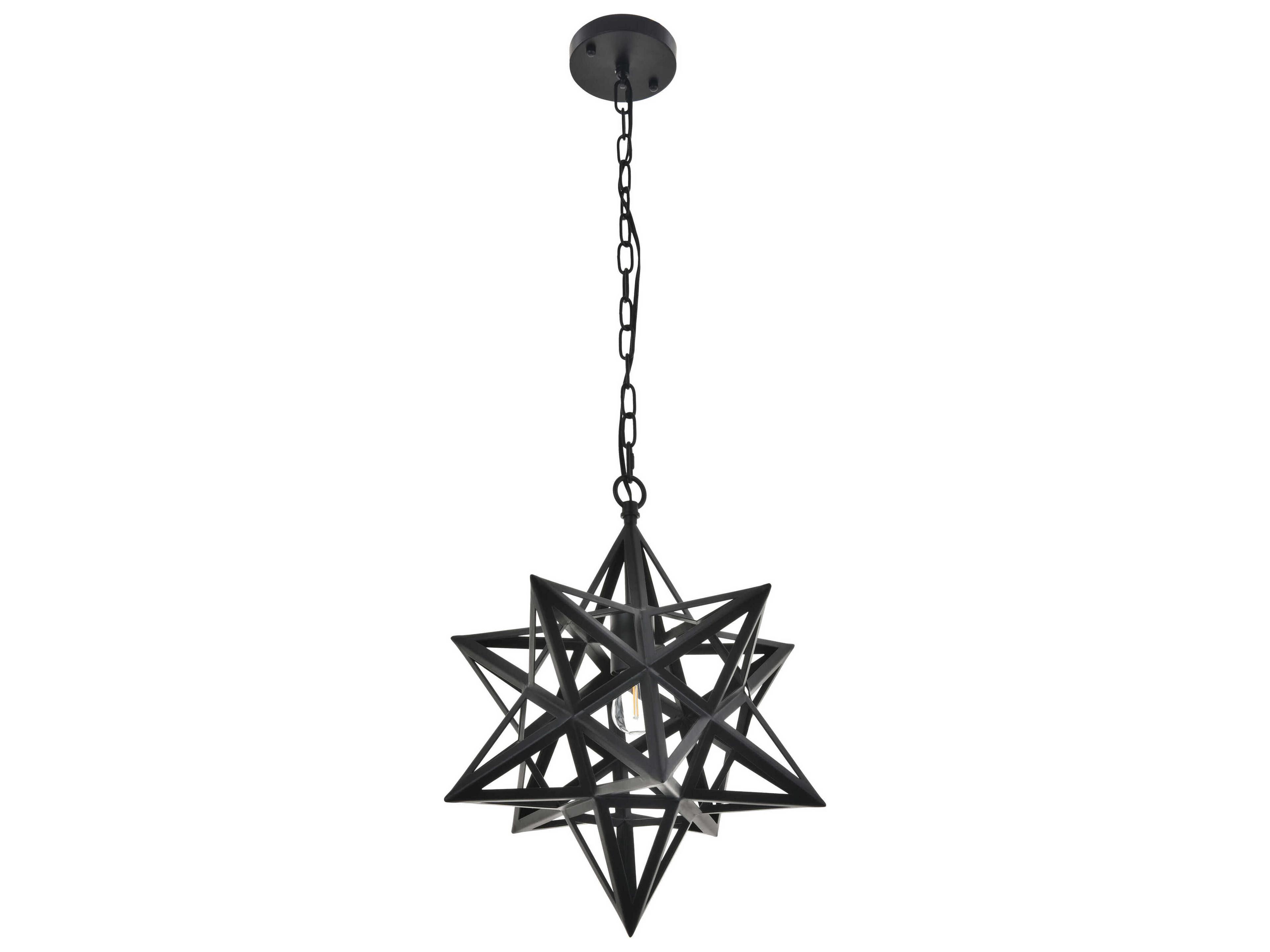 Elegant Lighting Nocturne 1-Light Black Pendant