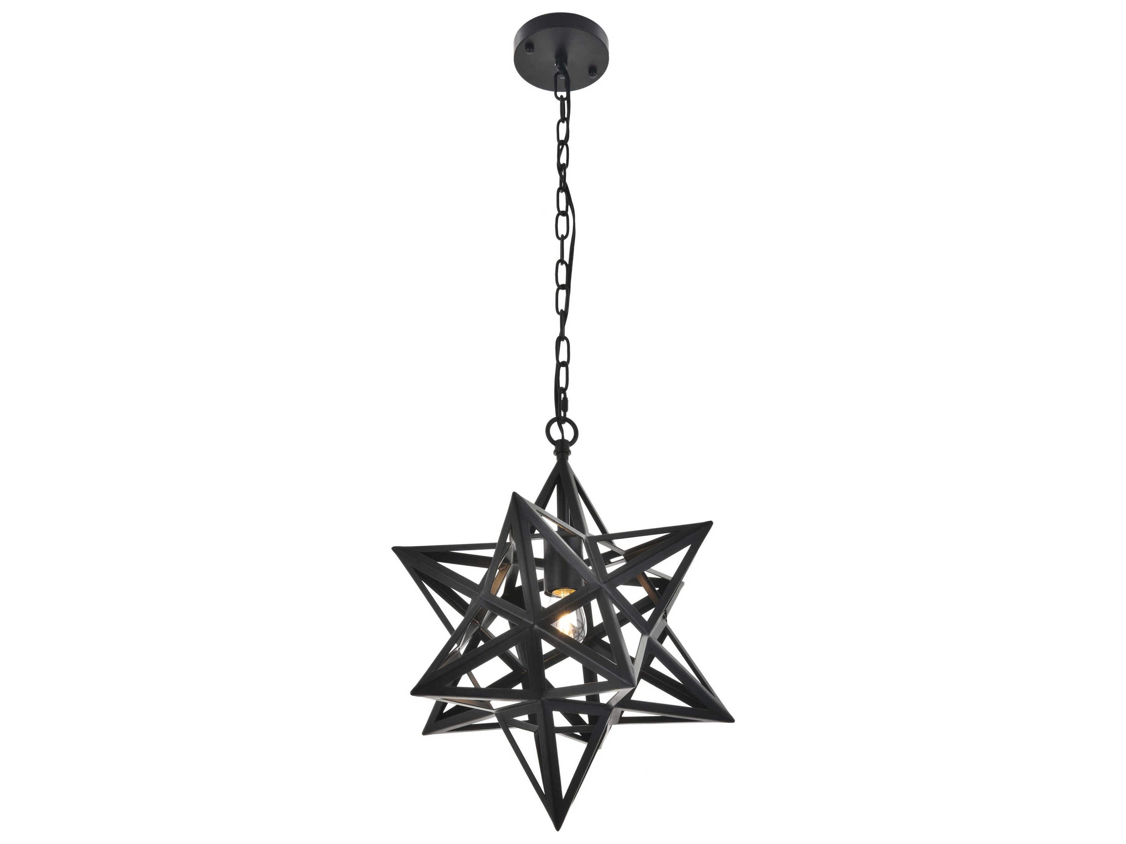 Elegant Lighting Nocturne 1-Light Black Pendant