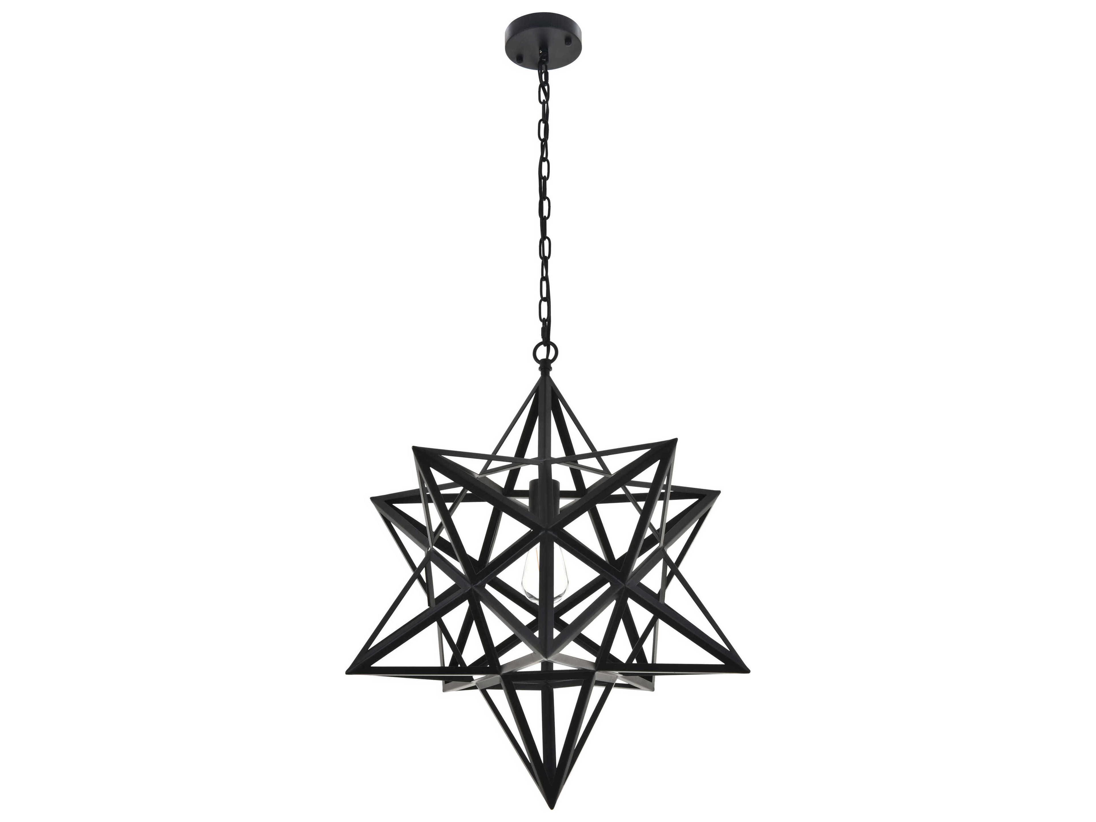 Elegant Lighting Nocturne 1-Light Black Pendant