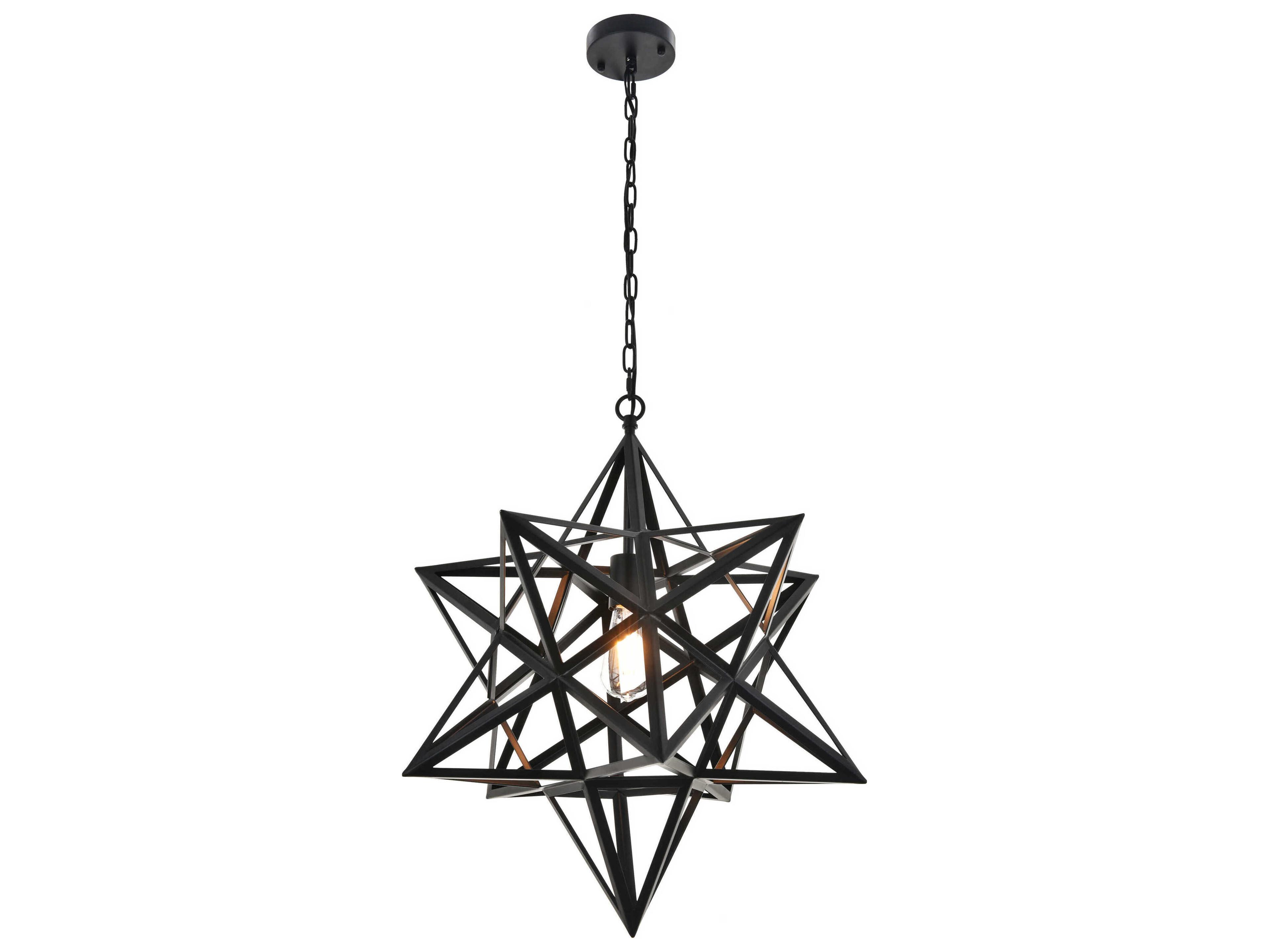 Elegant Lighting Nocturne 1-Light Black Pendant