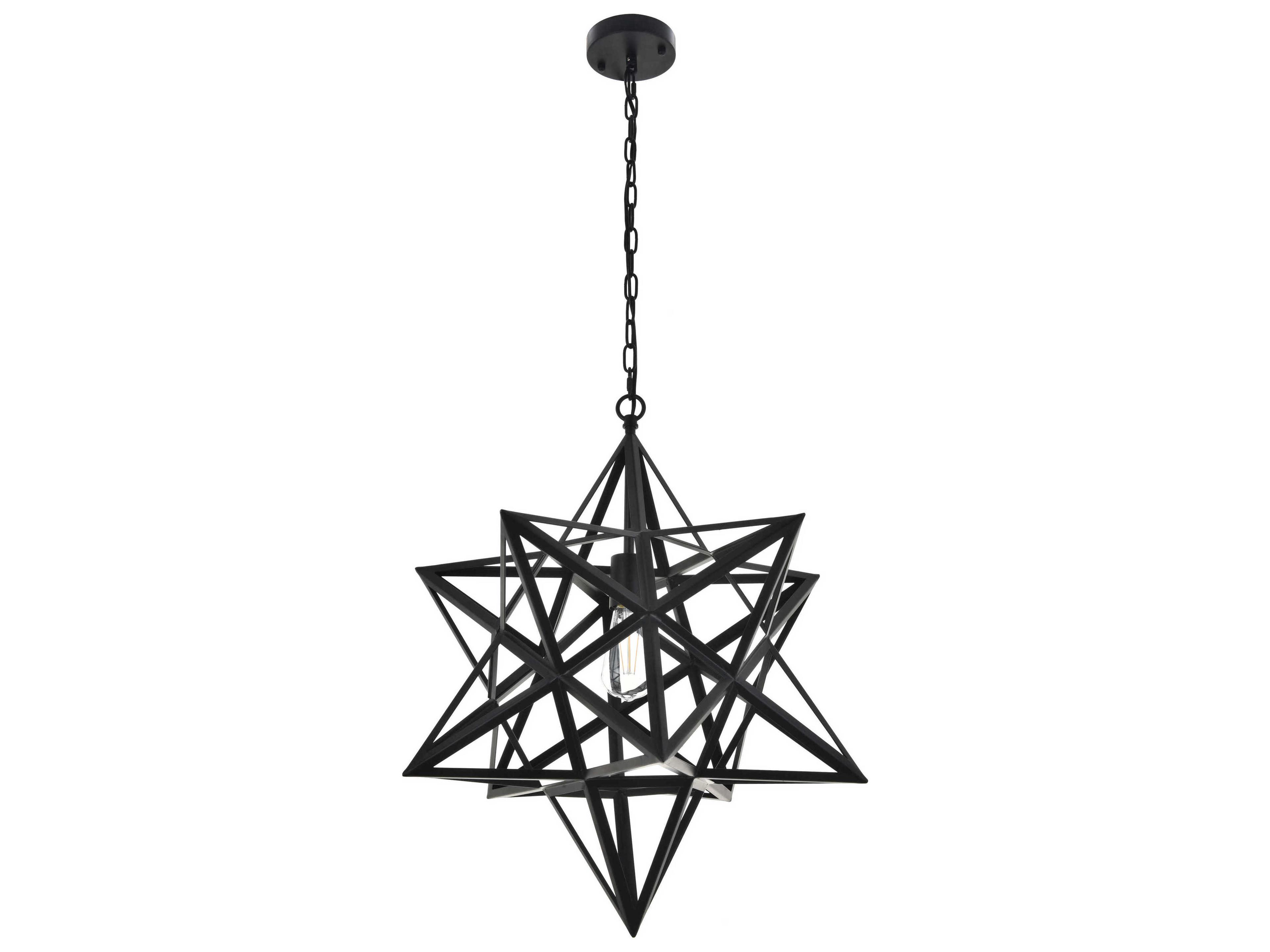 Elegant Lighting Nocturne 1-Light Black Pendant